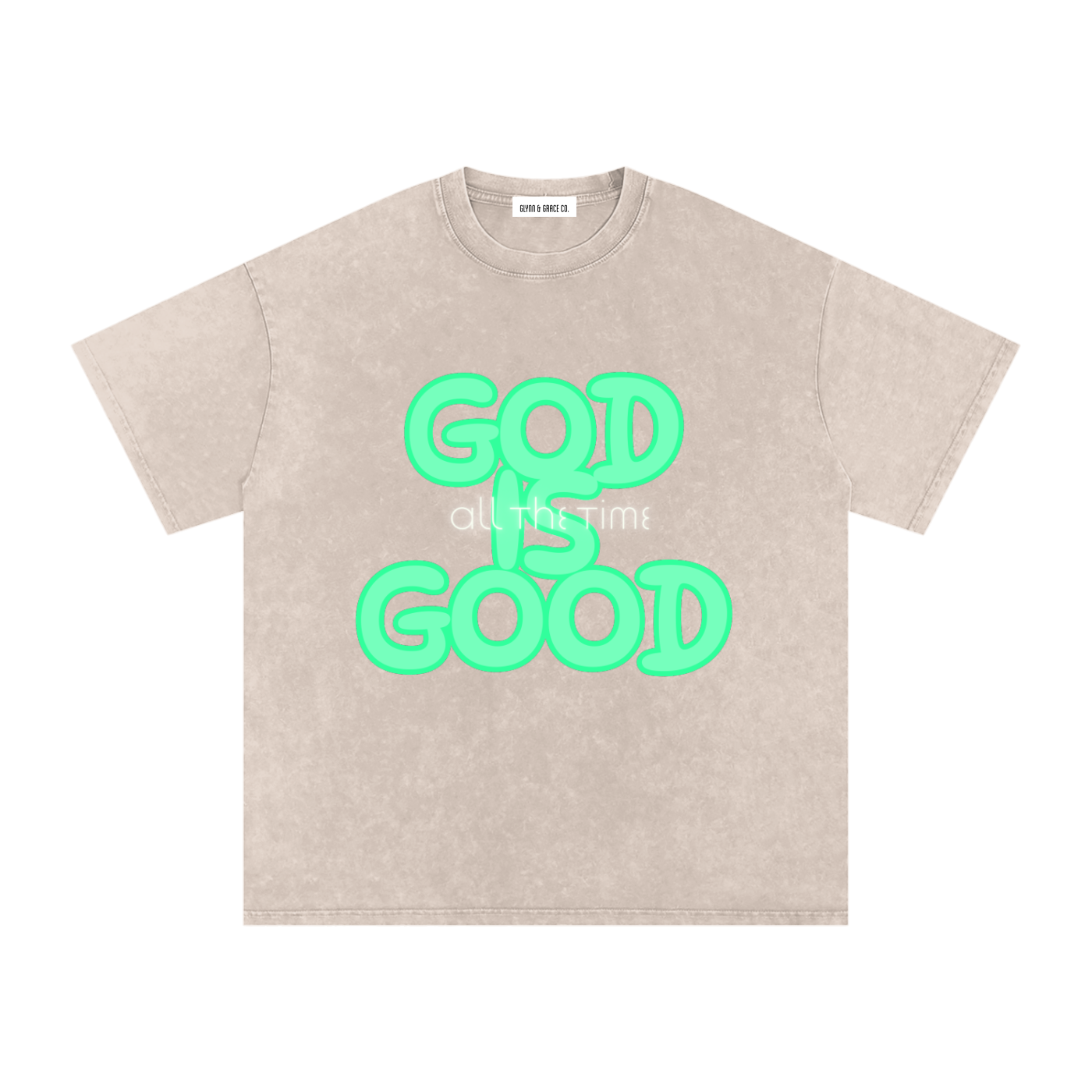Snow Washed Oversized Cotton T-Shirt