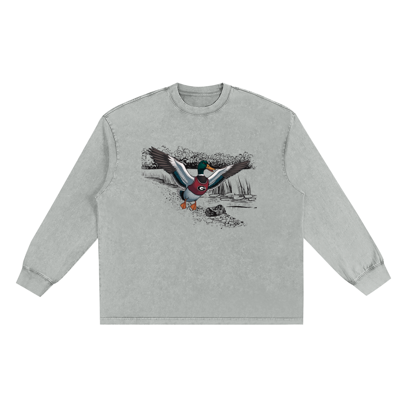 Snow Washed Frayed Edge T-Shirt