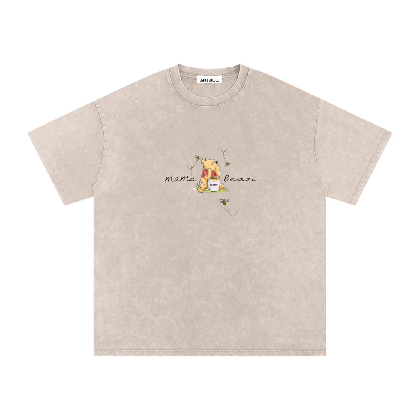 Mama bear Snow Washed Oversized Cotton T-Shirt