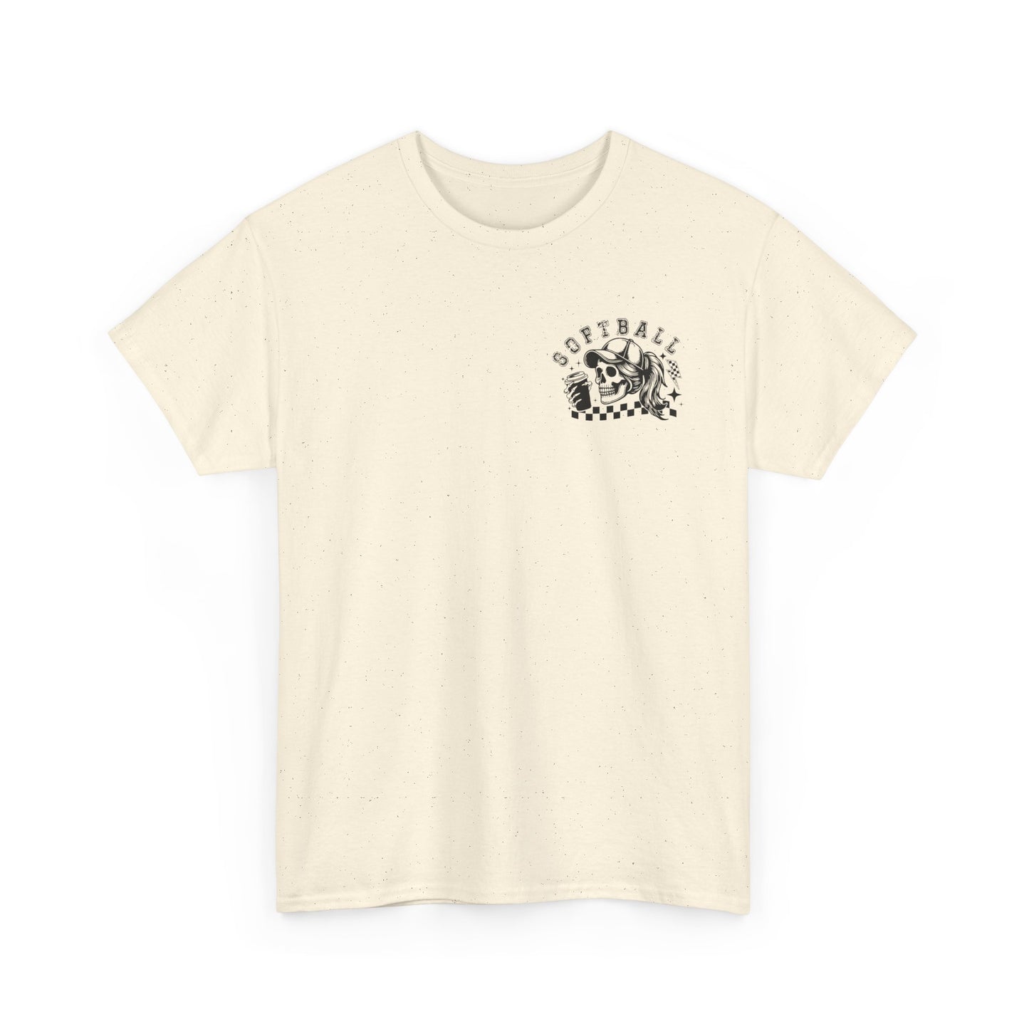 Skull & Checkered Graphics Tee - Unisex Heavy Cotton Shirt, Softball Shirt, Casual Graphic Tee, Summer T-Shirt, Gift for Sports Lovers