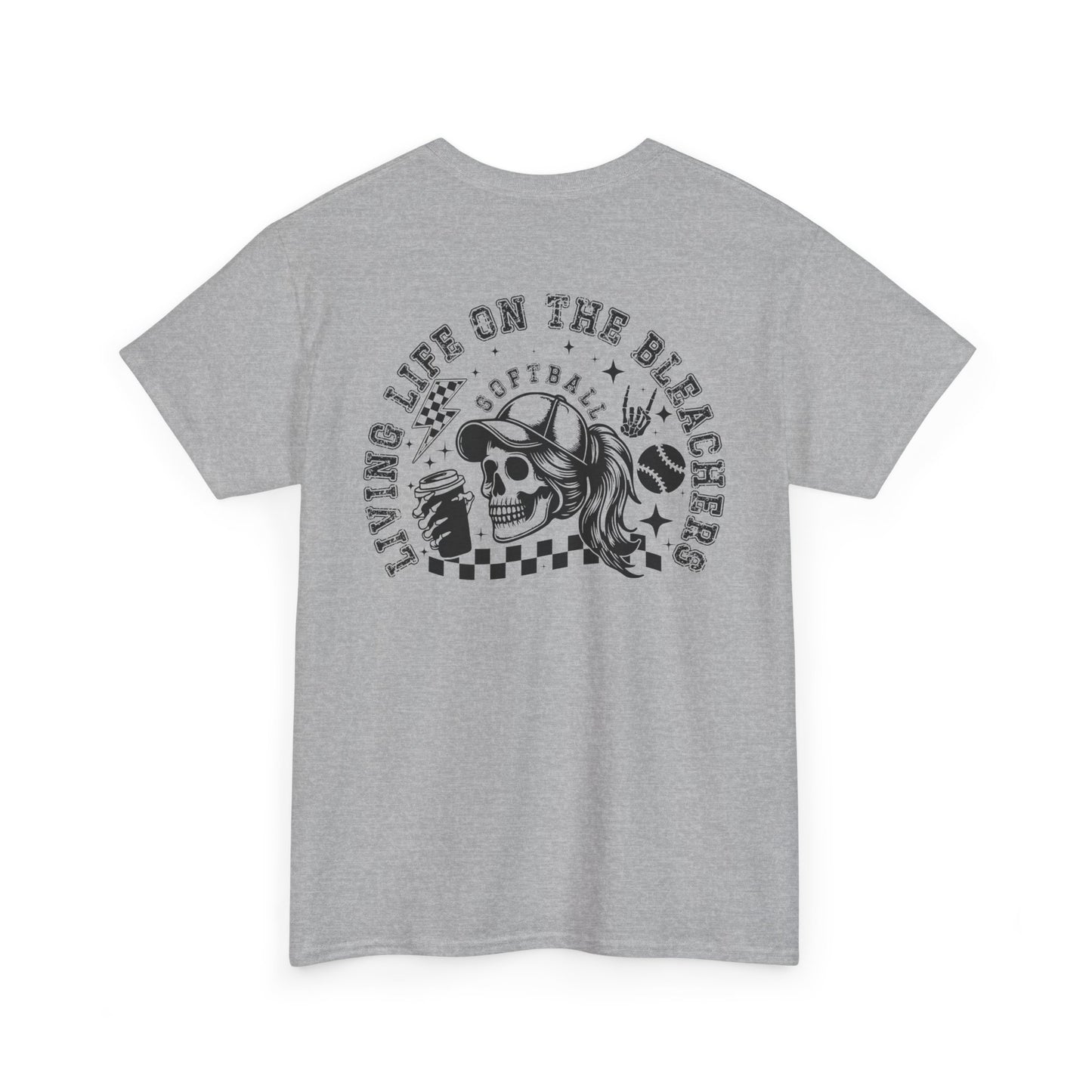 Skull & Checkered Graphics Tee - Unisex Heavy Cotton Shirt, Softball Shirt, Casual Graphic Tee, Summer T-Shirt, Gift for Sports Lovers
