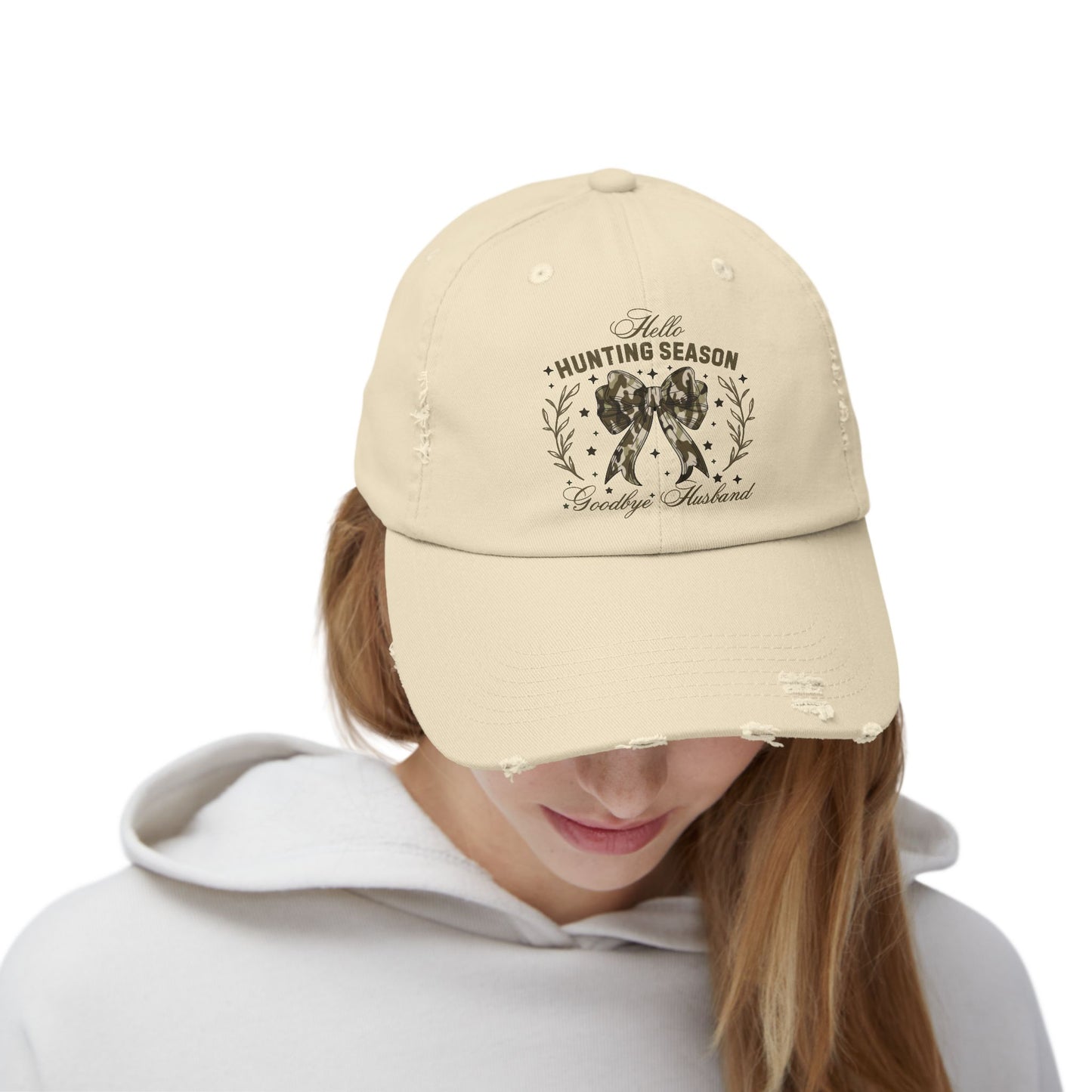 Unisex Hunting Season Distressed Cap, Casual Hat for Outdoor Lovers, Gift for Hunters, Fall Fashion, Distressed Baseball Cap