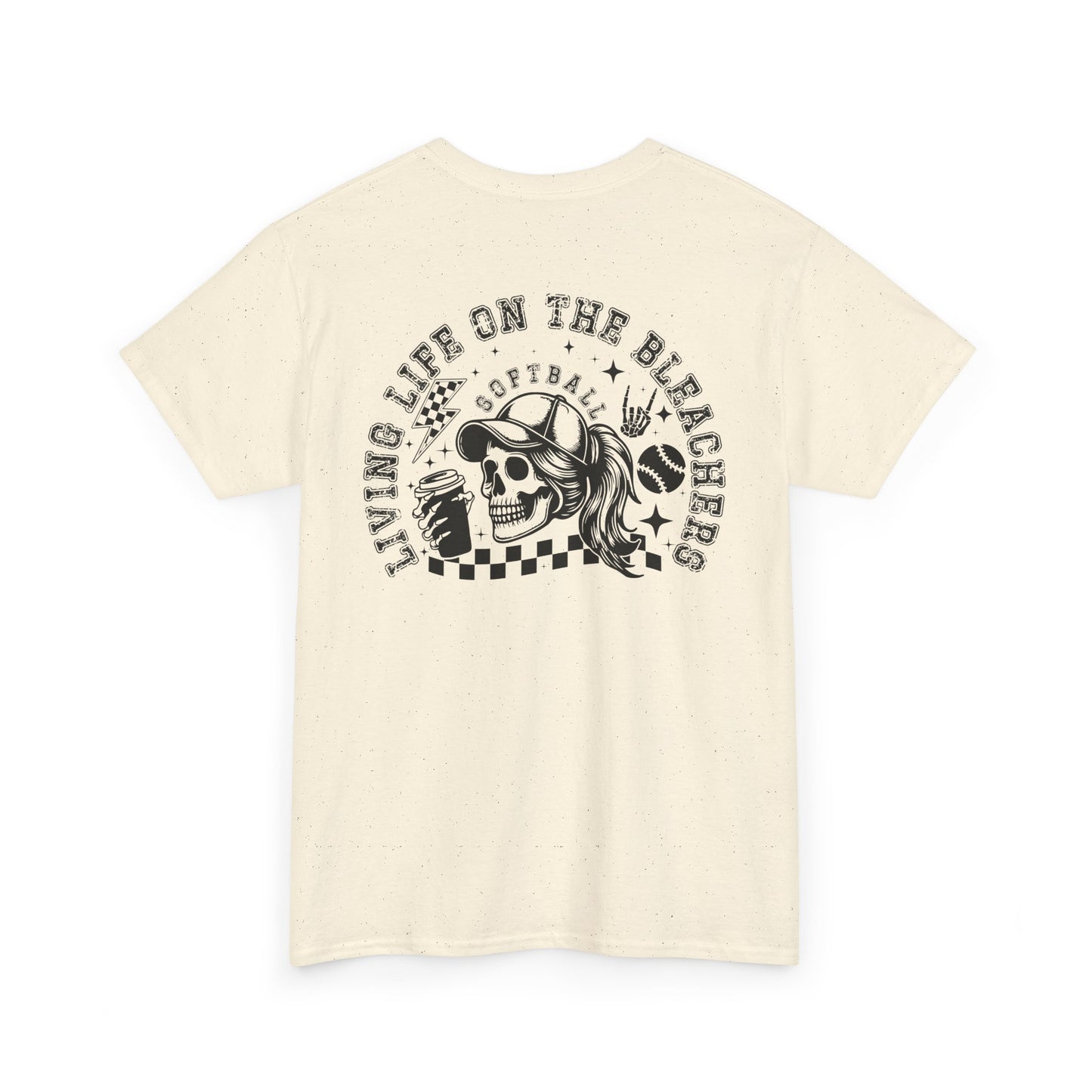 Skull & Checkered Graphics Tee - Unisex Heavy Cotton Shirt, Softball Shirt, Casual Graphic Tee, Summer T-Shirt, Gift for Sports Lovers