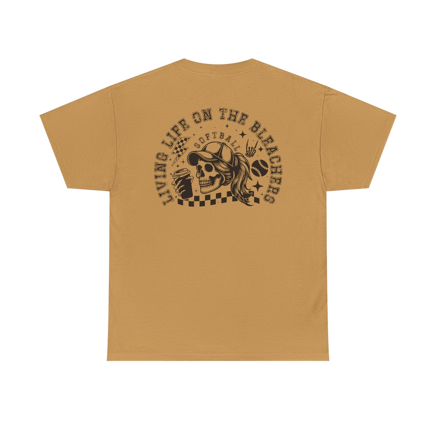 Skull & Checkered Graphics Tee - Unisex Heavy Cotton Shirt, Softball Shirt, Casual Graphic Tee, Summer T-Shirt, Gift for Sports Lovers