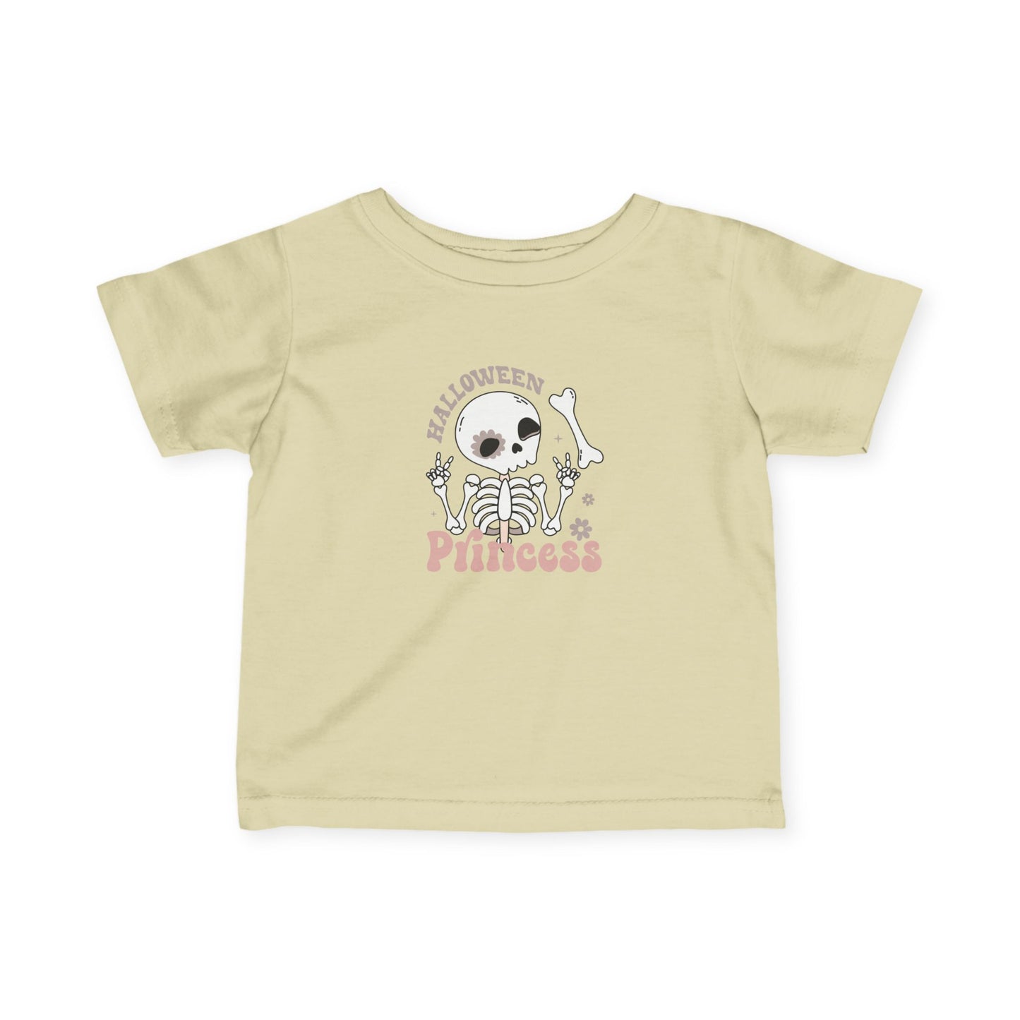 Halloween Skeleton Princess Infant Tee, Cute Baby T-Shirt, Toddler Halloween Shirt, Fall Fashion, Spooky Celebration Wear