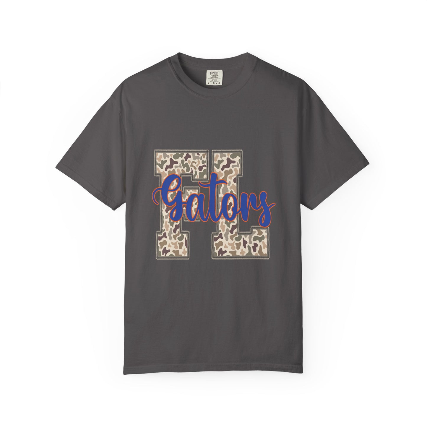 FL LIGHT CAMO Stylish Unisex Garment-Dyed T-Shirt with Leopard Print 'Gators' Design, Casual Tee, School Spirit, Trendy Gift, Everyday Wear