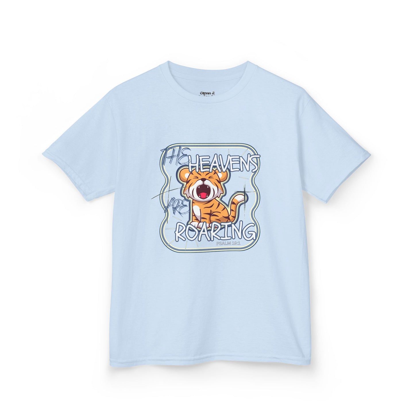 Roaring Heaven Kids Tee - Cute Tiger Graphic, Fun Summer T-Shirt, Birthday Gift, Animal Lovers, Playful Style