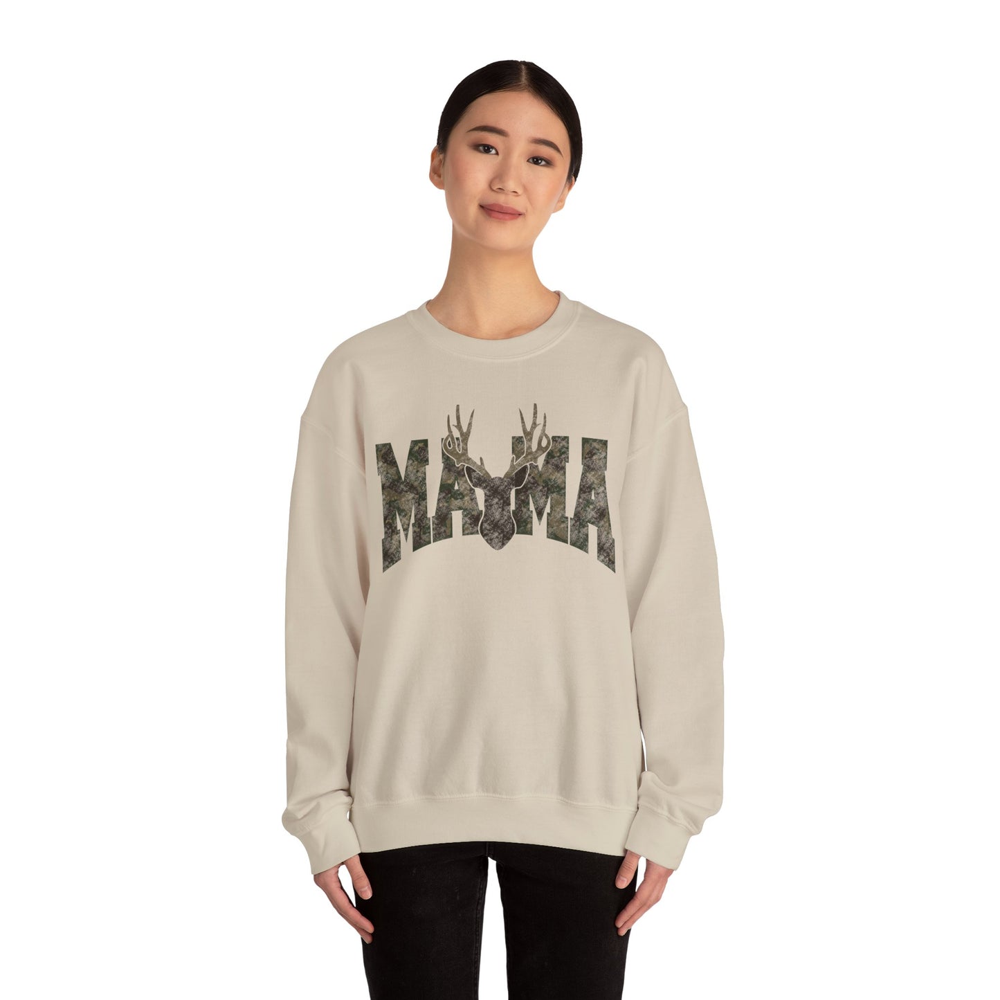 Mama camo deer Unisex Heavy Blend™ Crewneck Sweatshirt