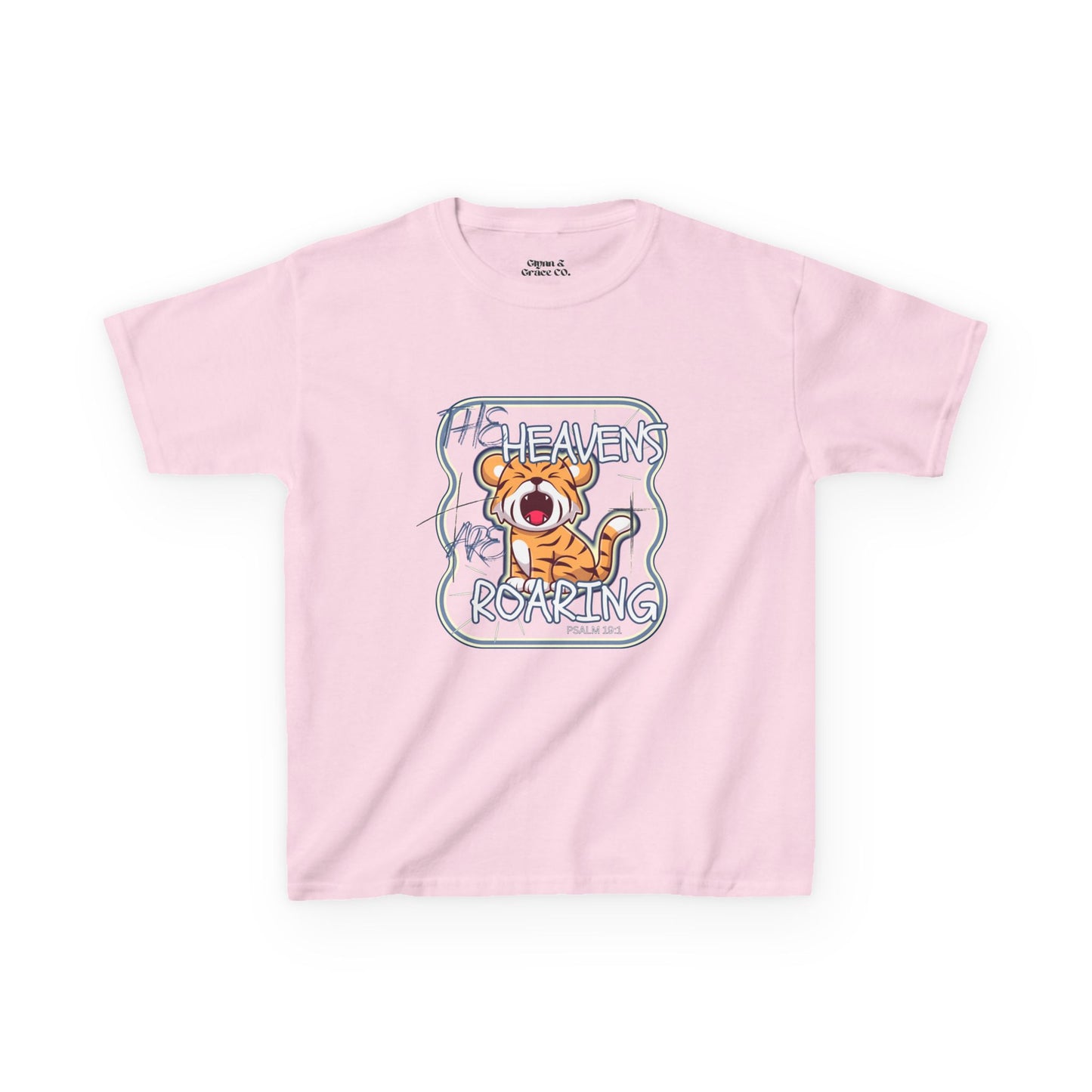 Roaring Heaven Kids Tee - Cute Tiger Graphic, Fun Summer T-Shirt, Birthday Gift, Animal Lovers, Playful Style