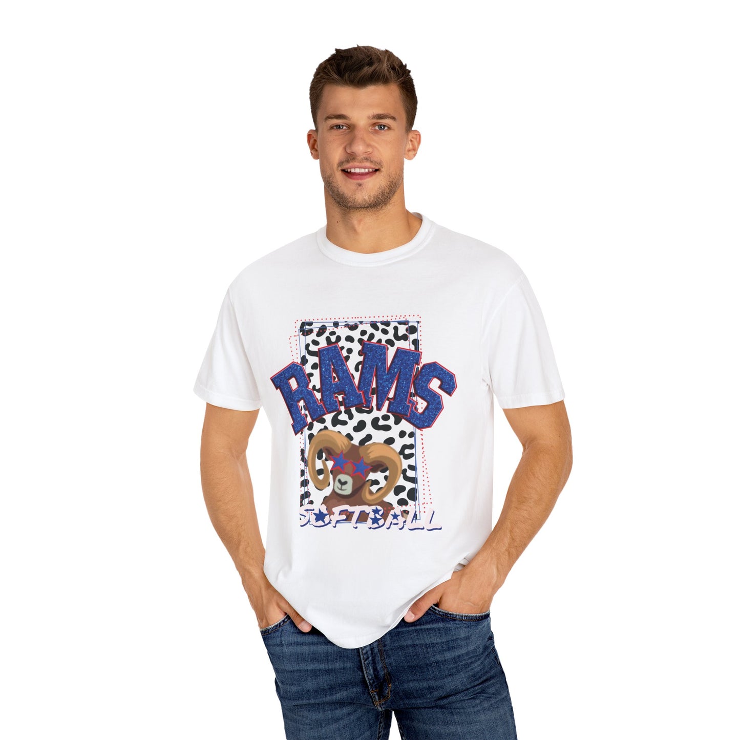 Unisex Softball Graphic T-Shirt - RAMS Design, Beach Outfits, Sports Fans, Team Events, Gifts for Athletes