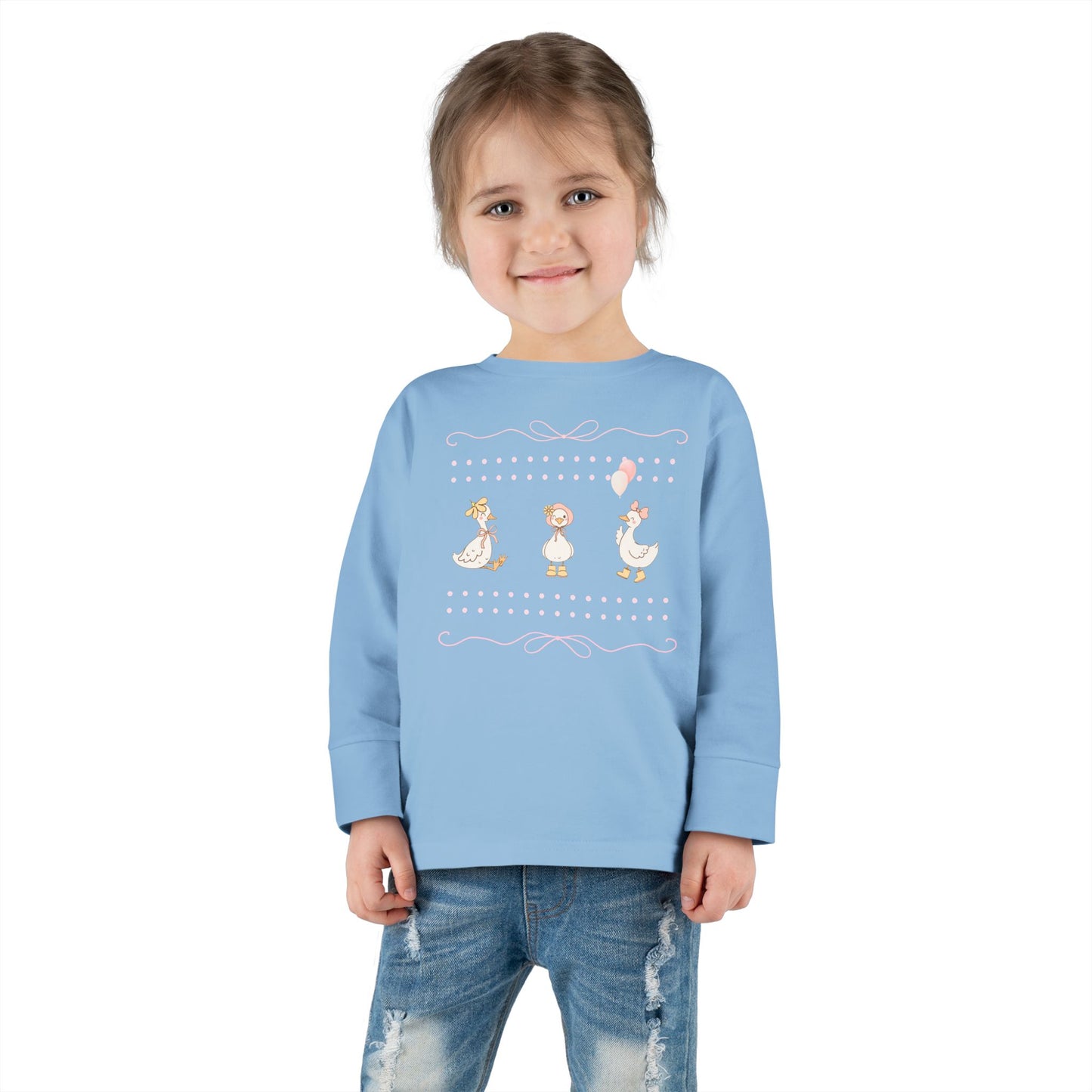 Whimsical Toddler Long Sleeve Tee - Cute Animal Design, Perfect for Birthdays, Playdates, and Everyday Wear