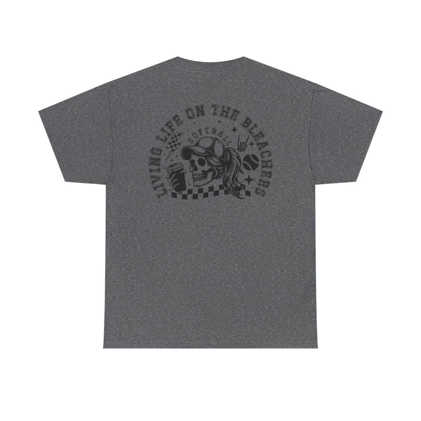 Skull & Checkered Graphics Tee - Unisex Heavy Cotton Shirt, Softball Shirt, Casual Graphic Tee, Summer T-Shirt, Gift for Sports Lovers