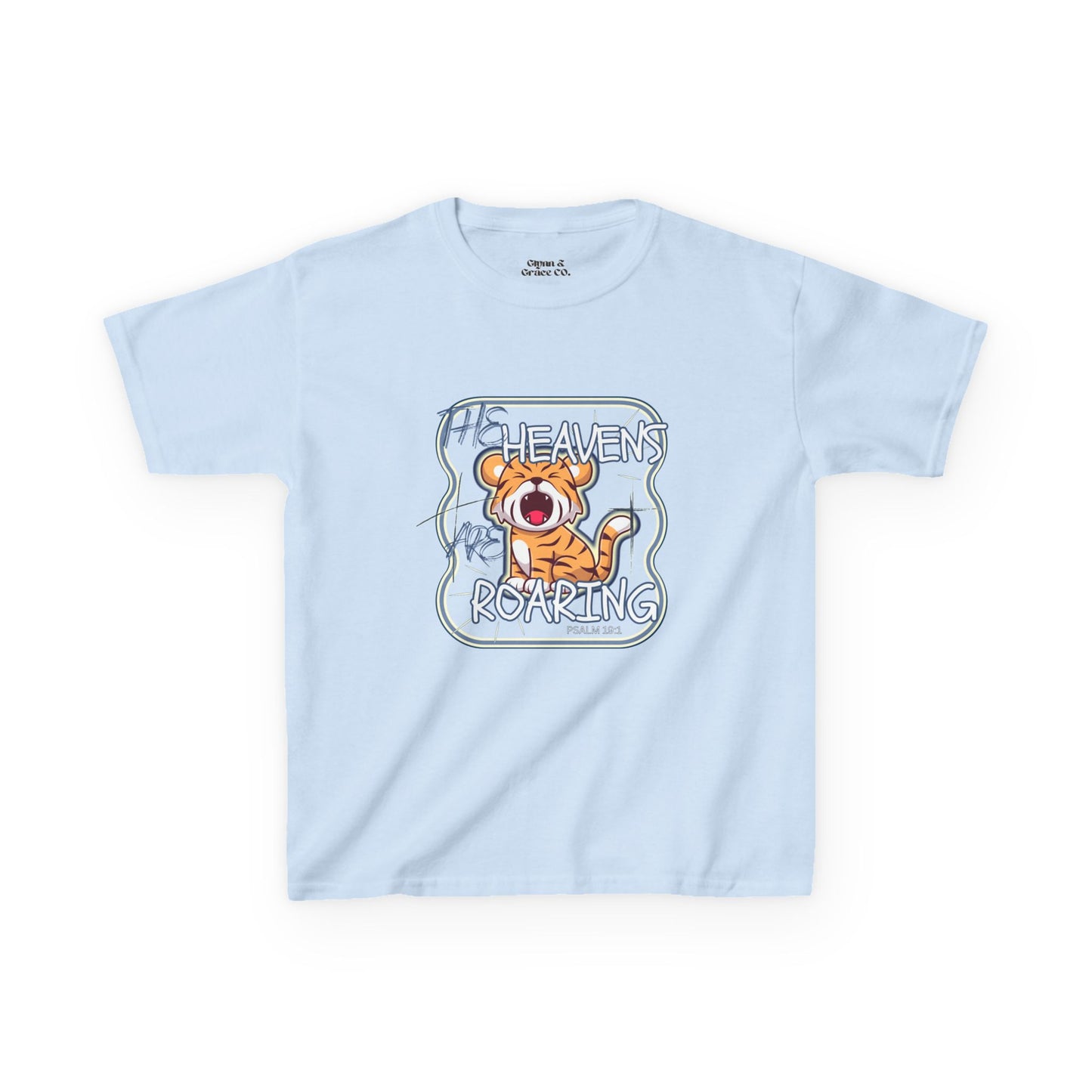 Roaring Heaven Kids Tee - Cute Tiger Graphic, Fun Summer T-Shirt, Birthday Gift, Animal Lovers, Playful Style