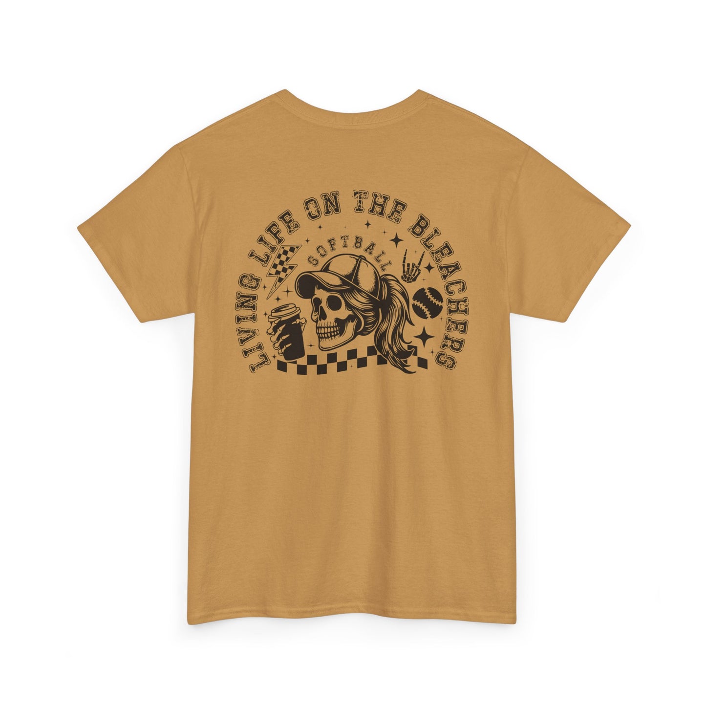 Skull & Checkered Graphics Tee - Unisex Heavy Cotton Shirt, Softball Shirt, Casual Graphic Tee, Summer T-Shirt, Gift for Sports Lovers