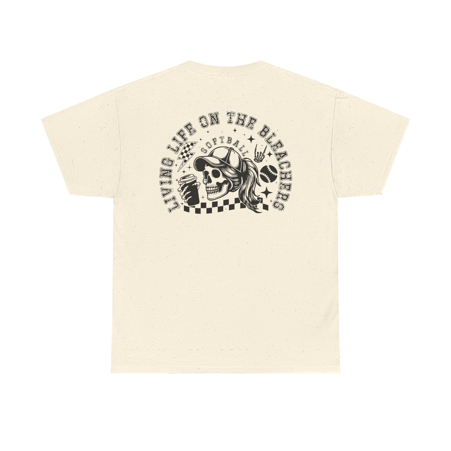 Skull & Checkered Graphics Tee - Unisex Heavy Cotton Shirt, Softball Shirt, Casual Graphic Tee, Summer T-Shirt, Gift for Sports Lovers