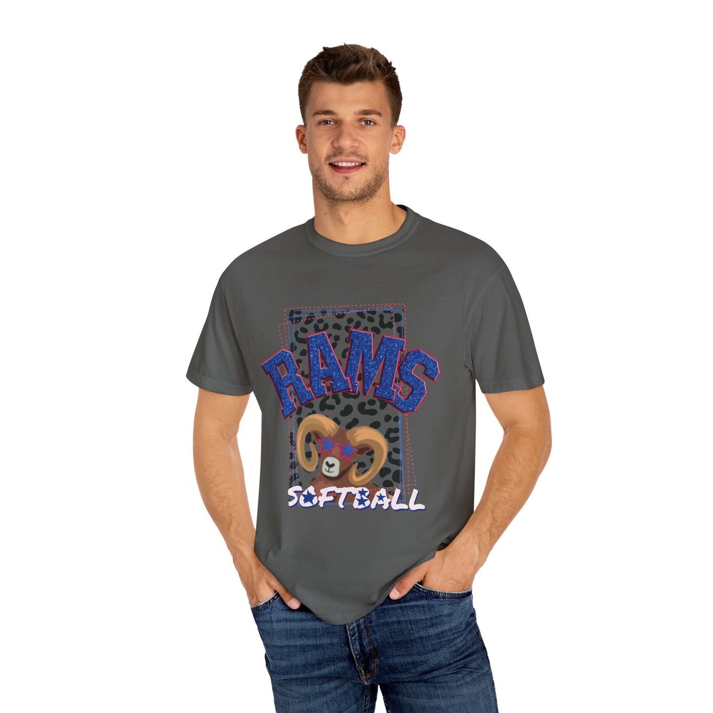 Unisex Softball Graphic T-Shirt - RAMS Design, Beach Outfits, Sports Fans, Team Events, Gifts for Athletes