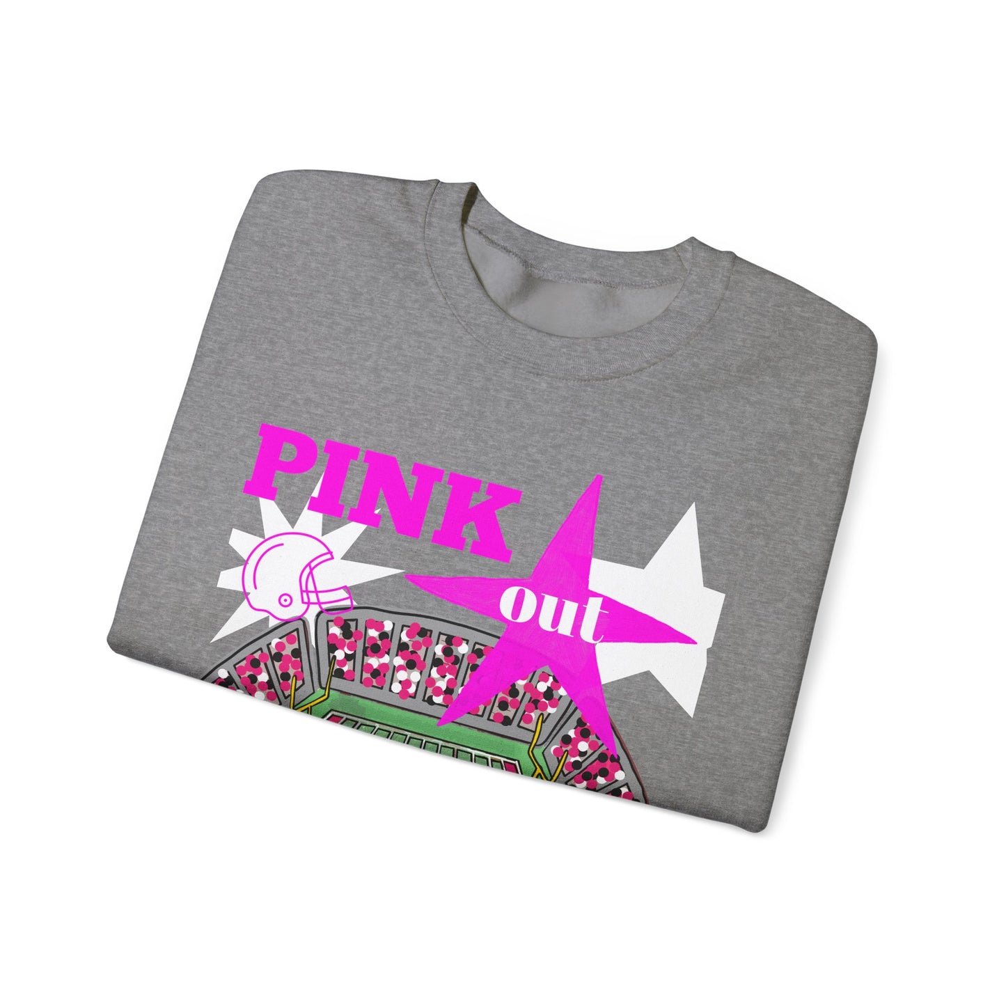 Pink Out Castle Crewneck Sweatshirt, Sportswear for Game Day, Awareness Event Apparel, Cozy Sweatshirt, Unisex Gift