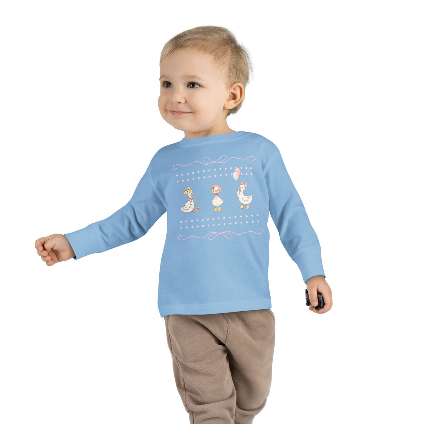 Whimsical Toddler Long Sleeve Tee - Cute Animal Design, Perfect for Birthdays, Playdates, and Everyday Wear