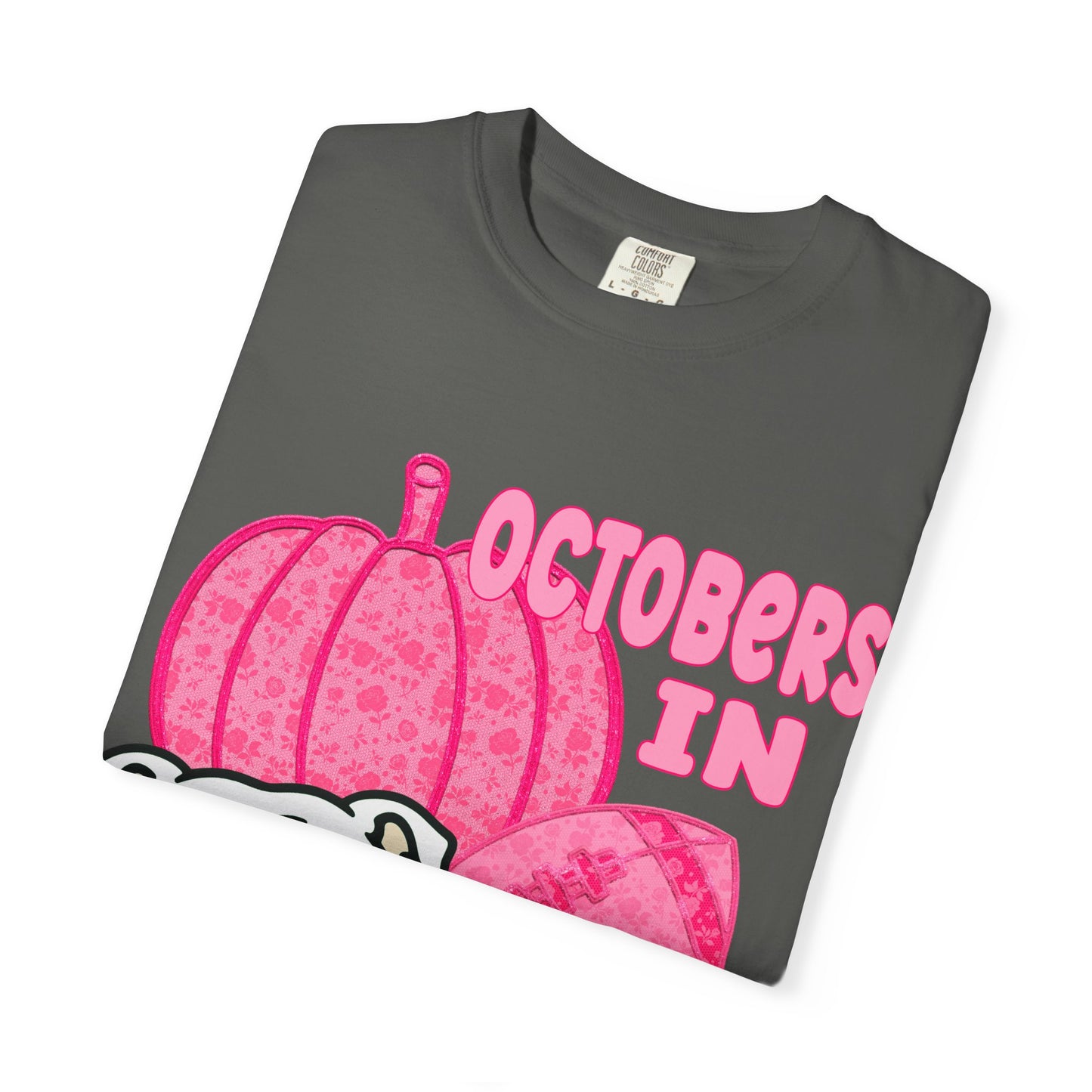 Playful Bulldog & Pumpkin Tee, Fun T-Shirt for Fall, Halloween Outfit, Athens Pride, Trendy Graphic Shirt, Unisex Casual Wear