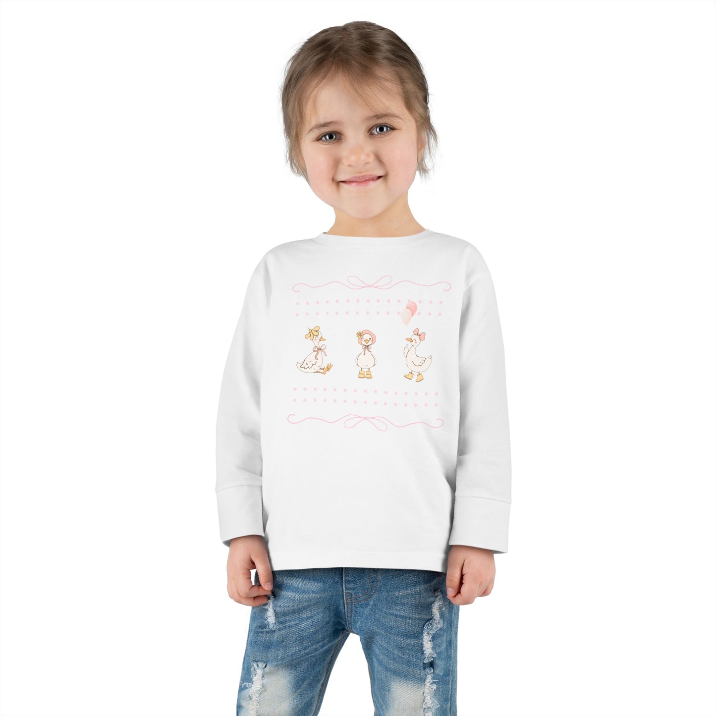 Whimsical Toddler Long Sleeve Tee - Cute Animal Design, Perfect for Birthdays, Playdates, and Everyday Wear