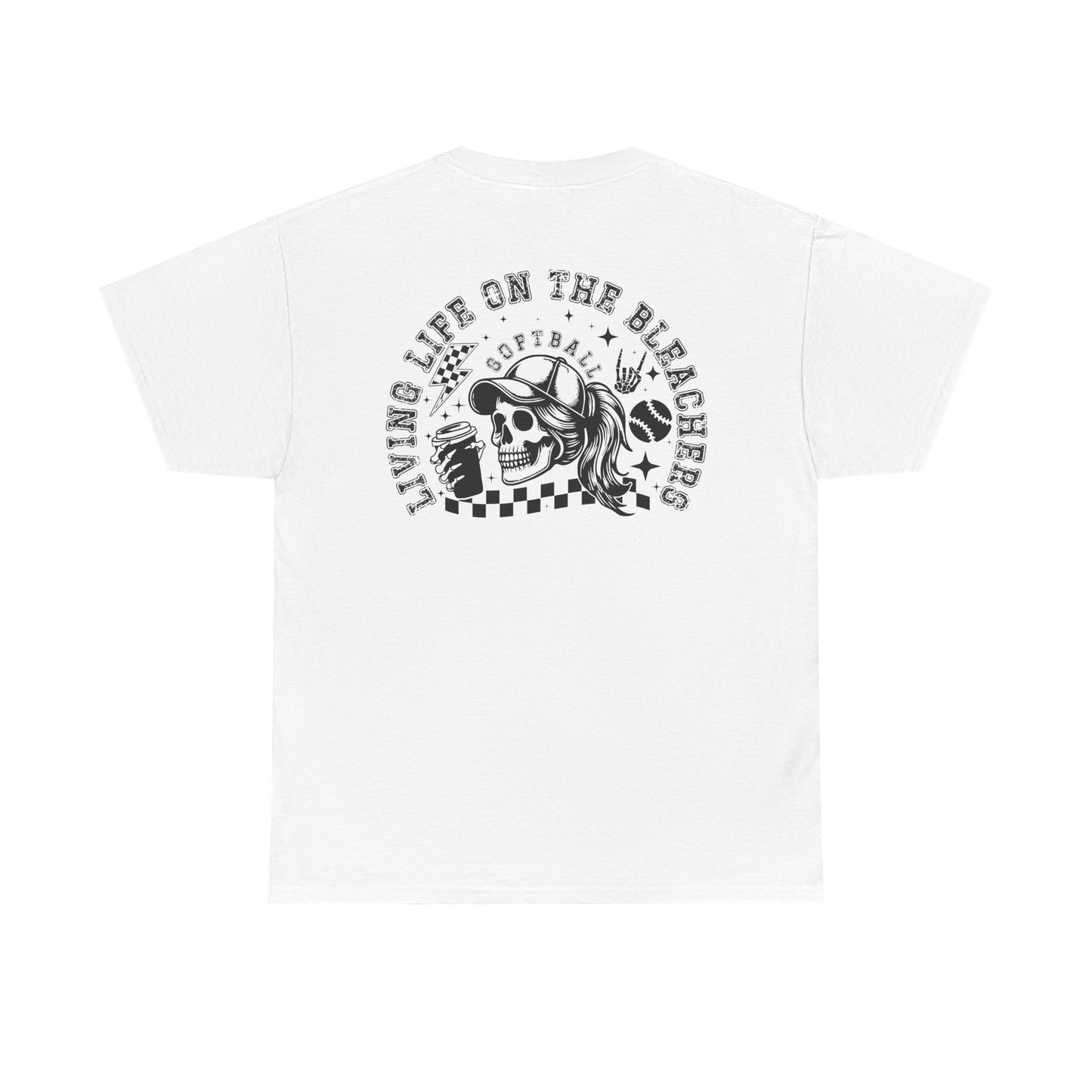 Skull & Checkered Graphics Tee - Unisex Heavy Cotton Shirt, Softball Shirt, Casual Graphic Tee, Summer T-Shirt, Gift for Sports Lovers