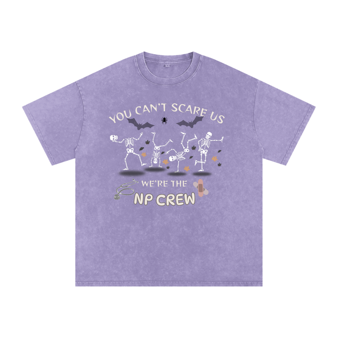 No crew Snow Washed Oversized Cotton T-Shirt