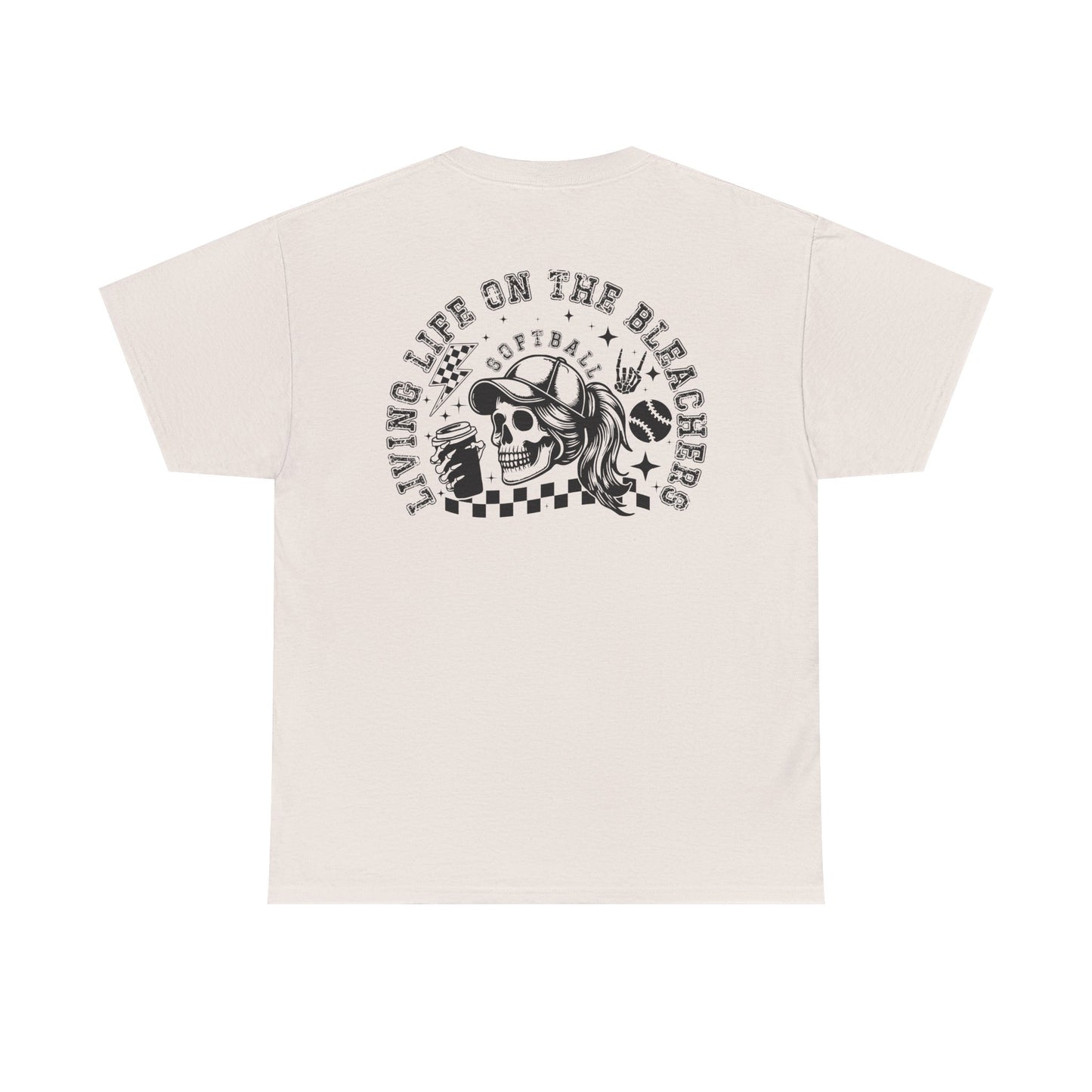 Skull & Checkered Graphics Tee - Unisex Heavy Cotton Shirt, Softball Shirt, Casual Graphic Tee, Summer T-Shirt, Gift for Sports Lovers
