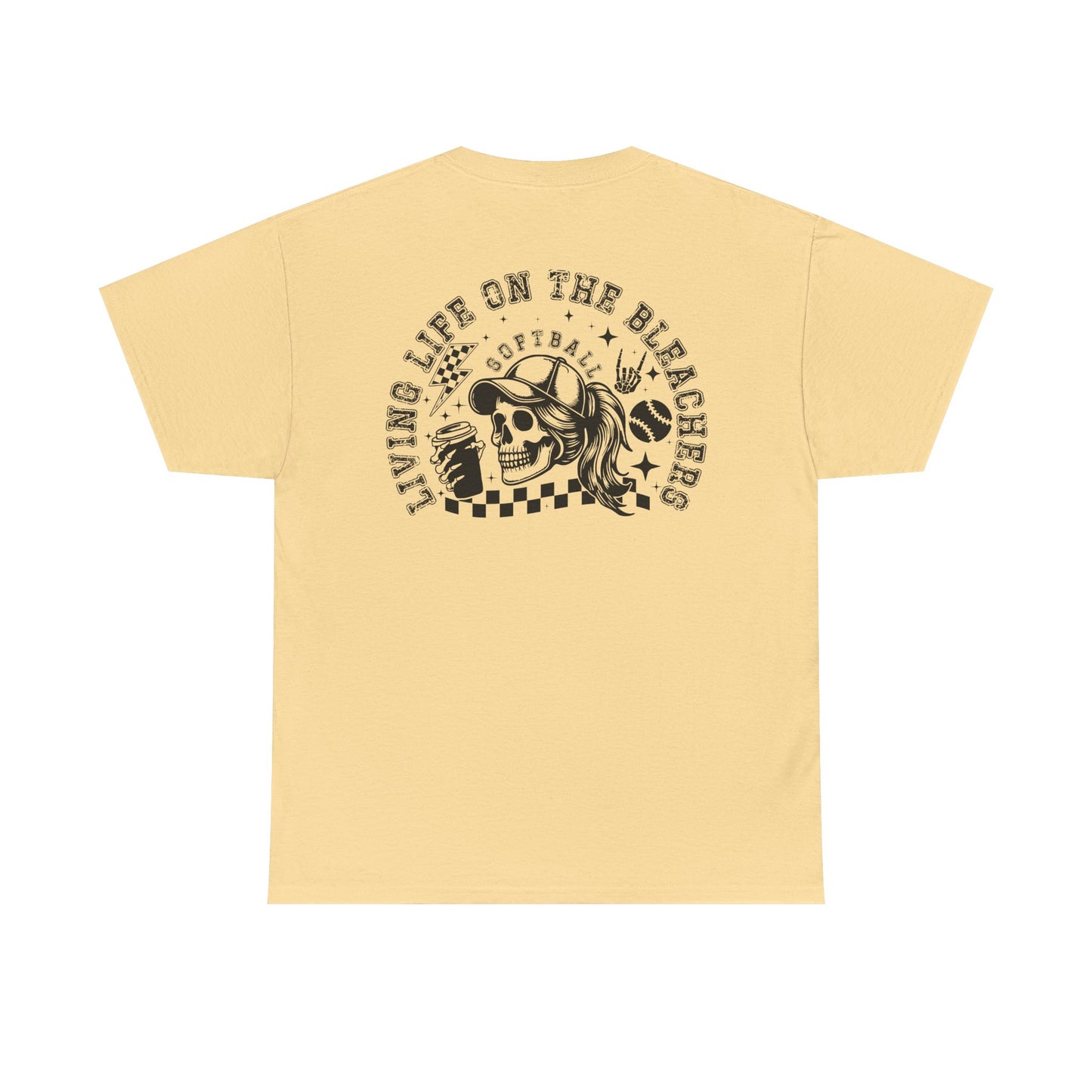Skull & Checkered Graphics Tee - Unisex Heavy Cotton Shirt, Softball Shirt, Casual Graphic Tee, Summer T-Shirt, Gift for Sports Lovers
