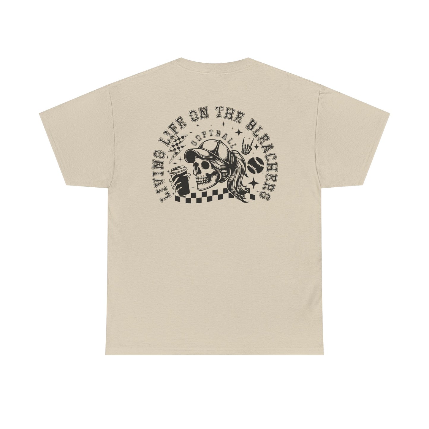 Skull & Checkered Graphics Tee - Unisex Heavy Cotton Shirt, Softball Shirt, Casual Graphic Tee, Summer T-Shirt, Gift for Sports Lovers