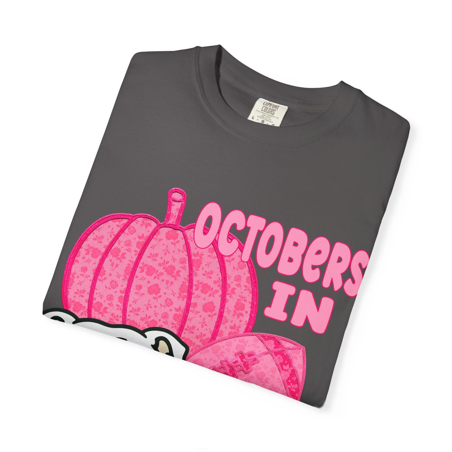 Playful Bulldog & Pumpkin Tee, Fun T-Shirt for Fall, Halloween Outfit, Athens Pride, Trendy Graphic Shirt, Unisex Casual Wear