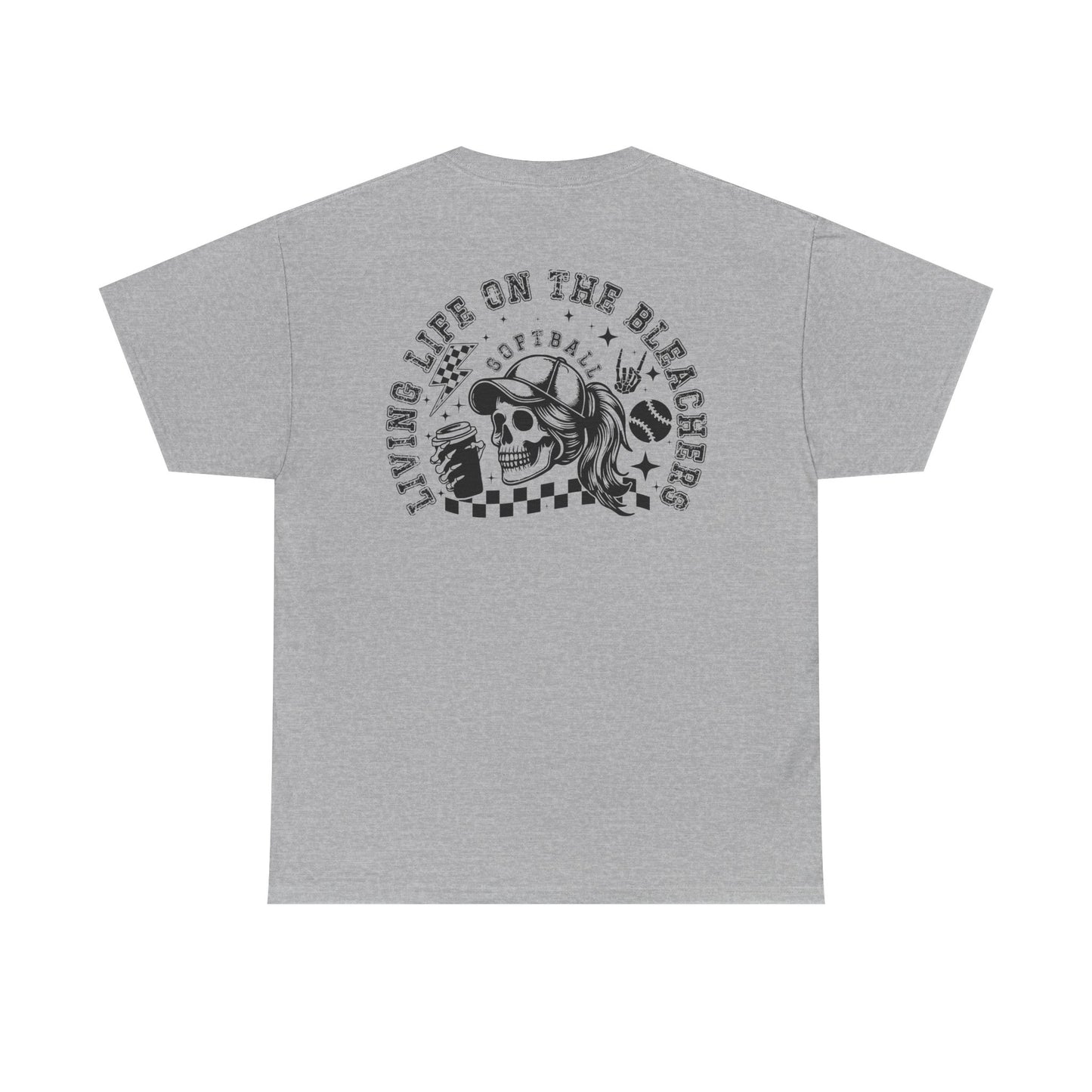 Skull & Checkered Graphics Tee - Unisex Heavy Cotton Shirt, Softball Shirt, Casual Graphic Tee, Summer T-Shirt, Gift for Sports Lovers