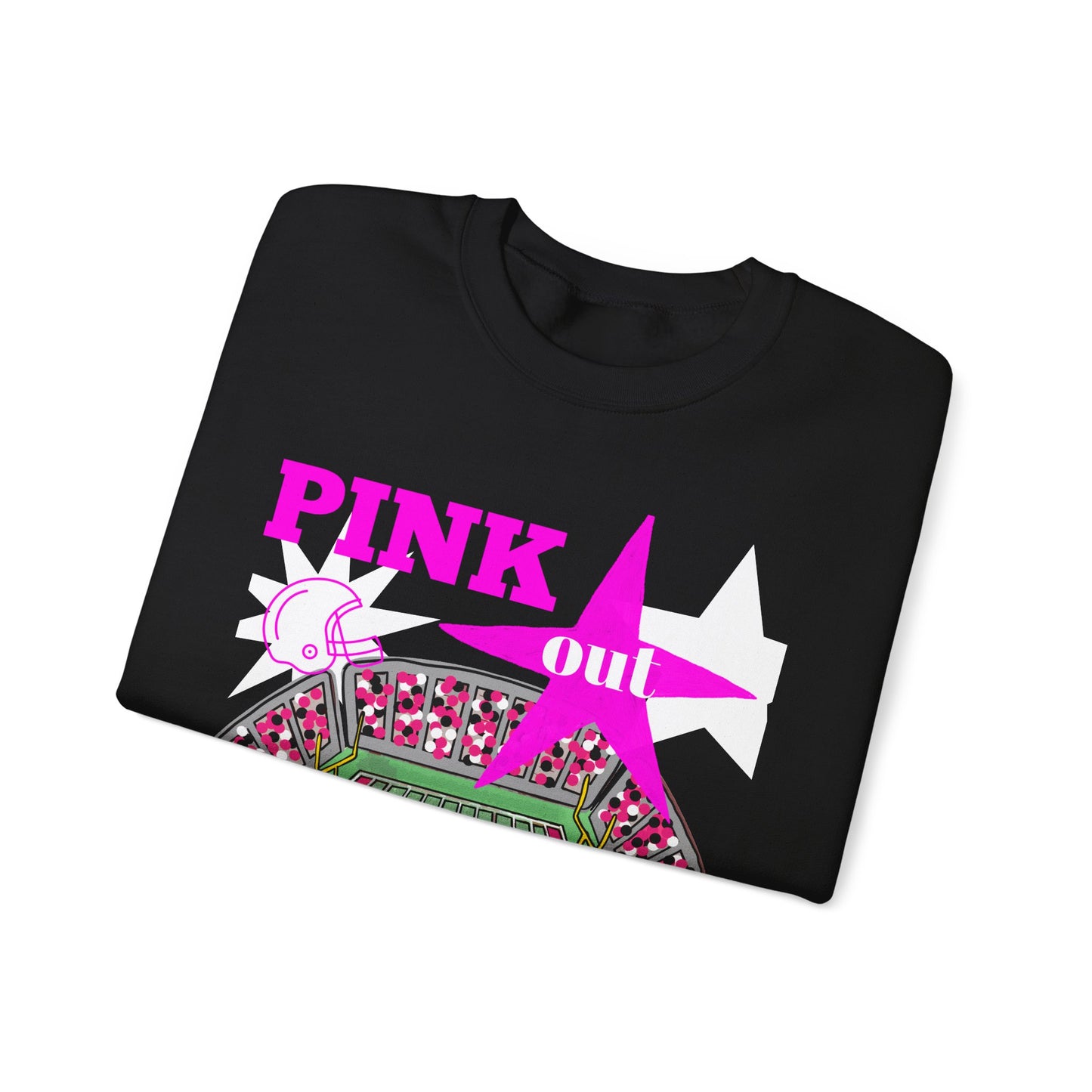 Pink Out Castle Crewneck Sweatshirt, Sportswear for Game Day, Awareness Event Apparel, Cozy Sweatshirt, Unisex Gift