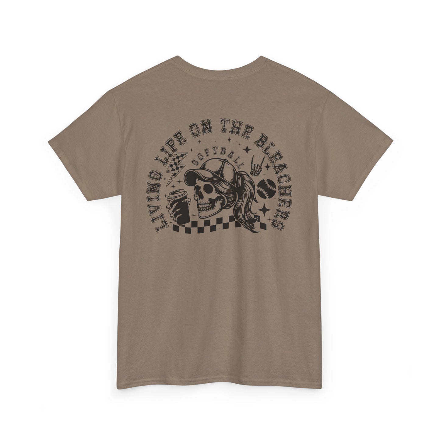 Skull & Checkered Graphics Tee - Unisex Heavy Cotton Shirt, Softball Shirt, Casual Graphic Tee, Summer T-Shirt, Gift for Sports Lovers