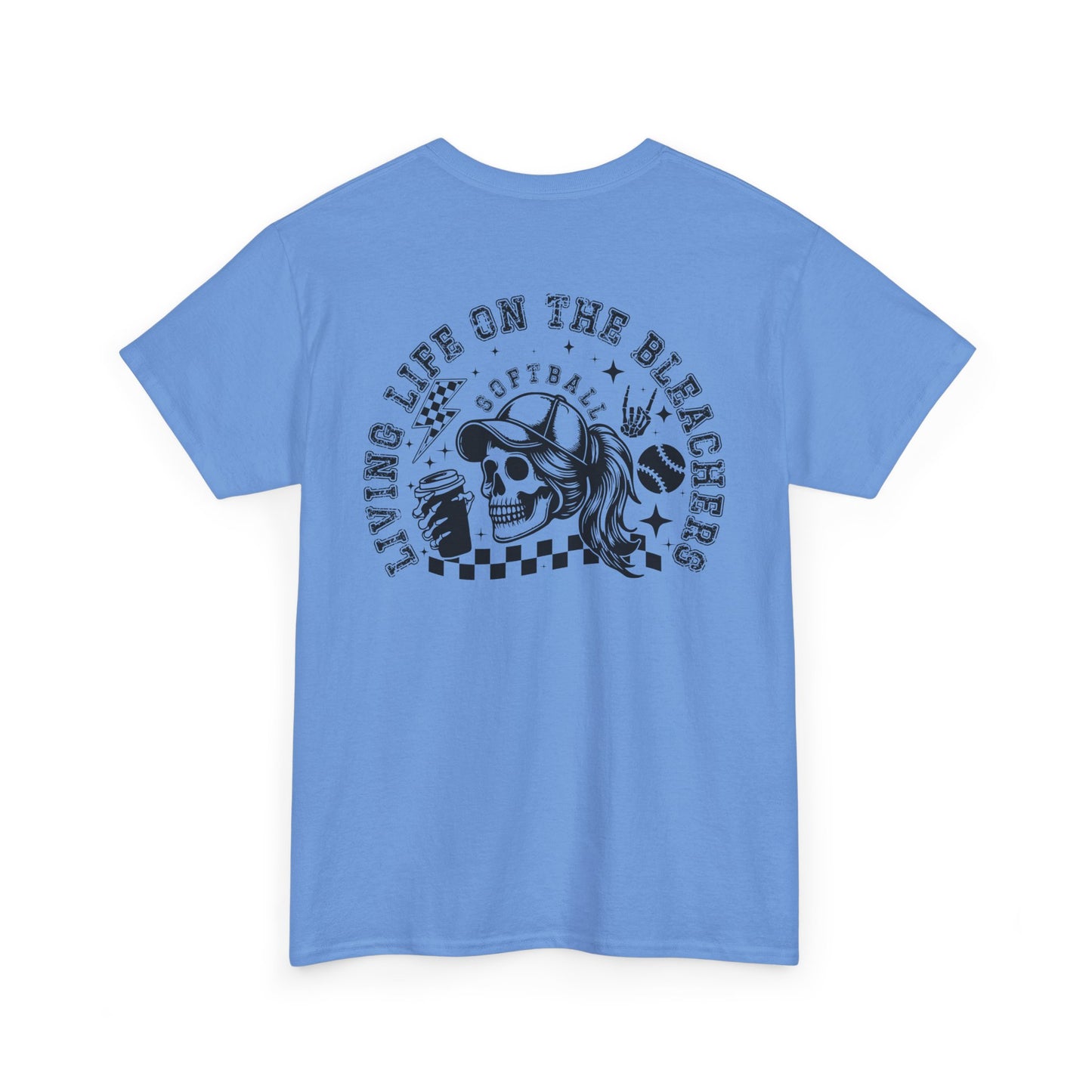 Skull & Checkered Graphics Tee - Unisex Heavy Cotton Shirt, Softball Shirt, Casual Graphic Tee, Summer T-Shirt, Gift for Sports Lovers