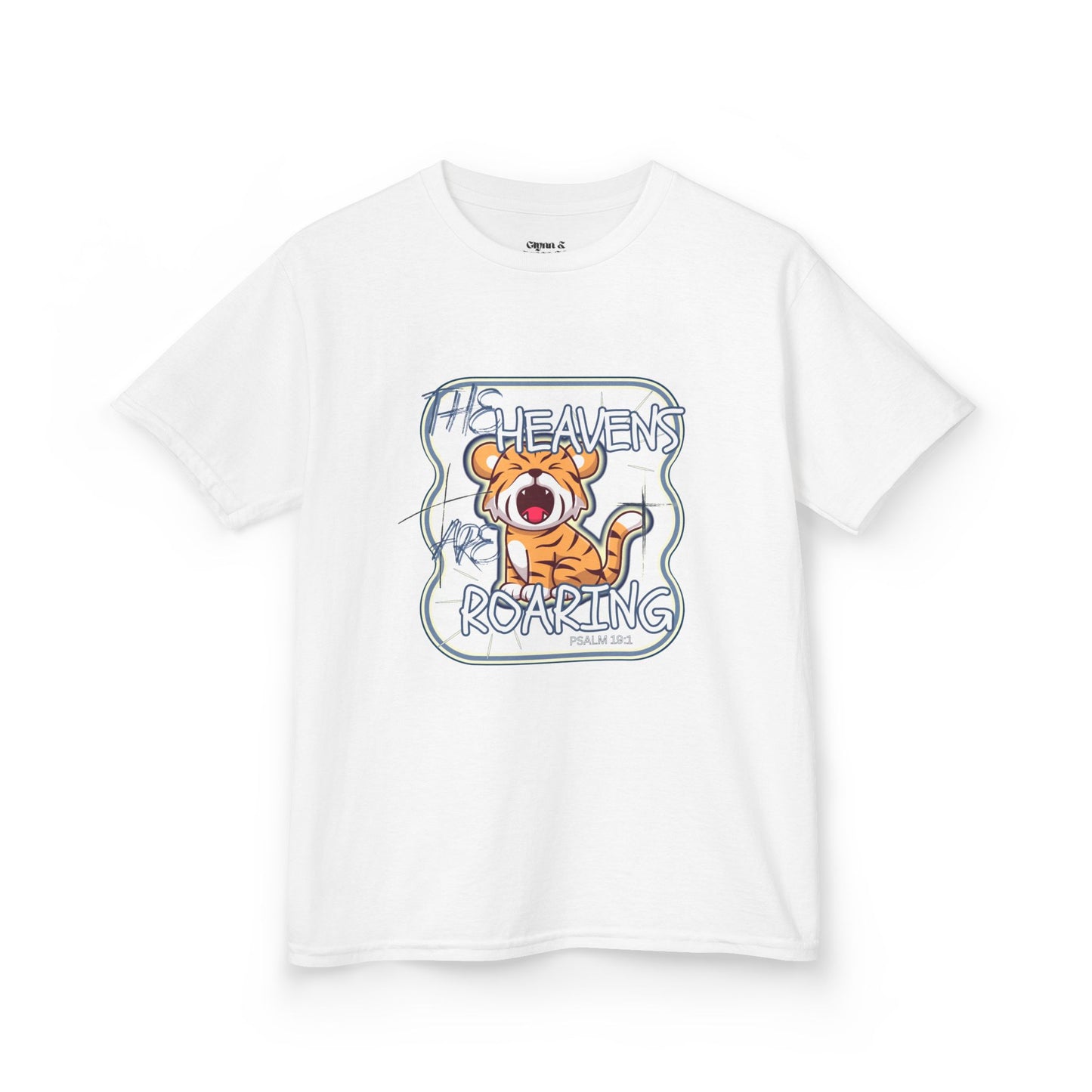 Roaring Heaven Kids Tee - Cute Tiger Graphic, Fun Summer T-Shirt, Birthday Gift, Animal Lovers, Playful Style
