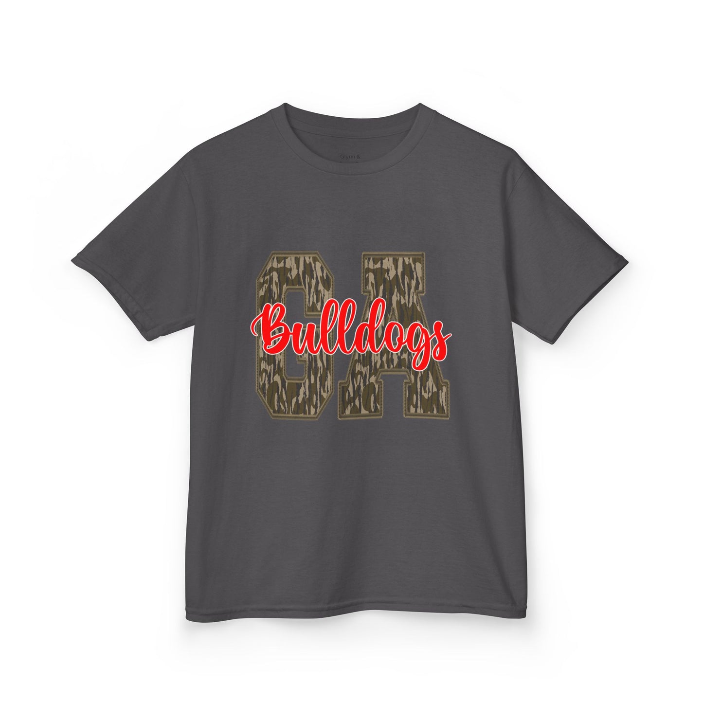 Camouflage Bulldogs Kids Tee, Sporty Youth Shirt, Trendy Kids Apparel, Birthday Gift for Boys, School Spirit Wear