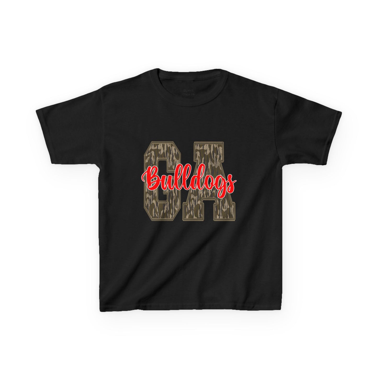 Camouflage Bulldogs Kids Tee, Sporty Youth Shirt, Trendy Kids Apparel, Birthday Gift for Boys, School Spirit Wear