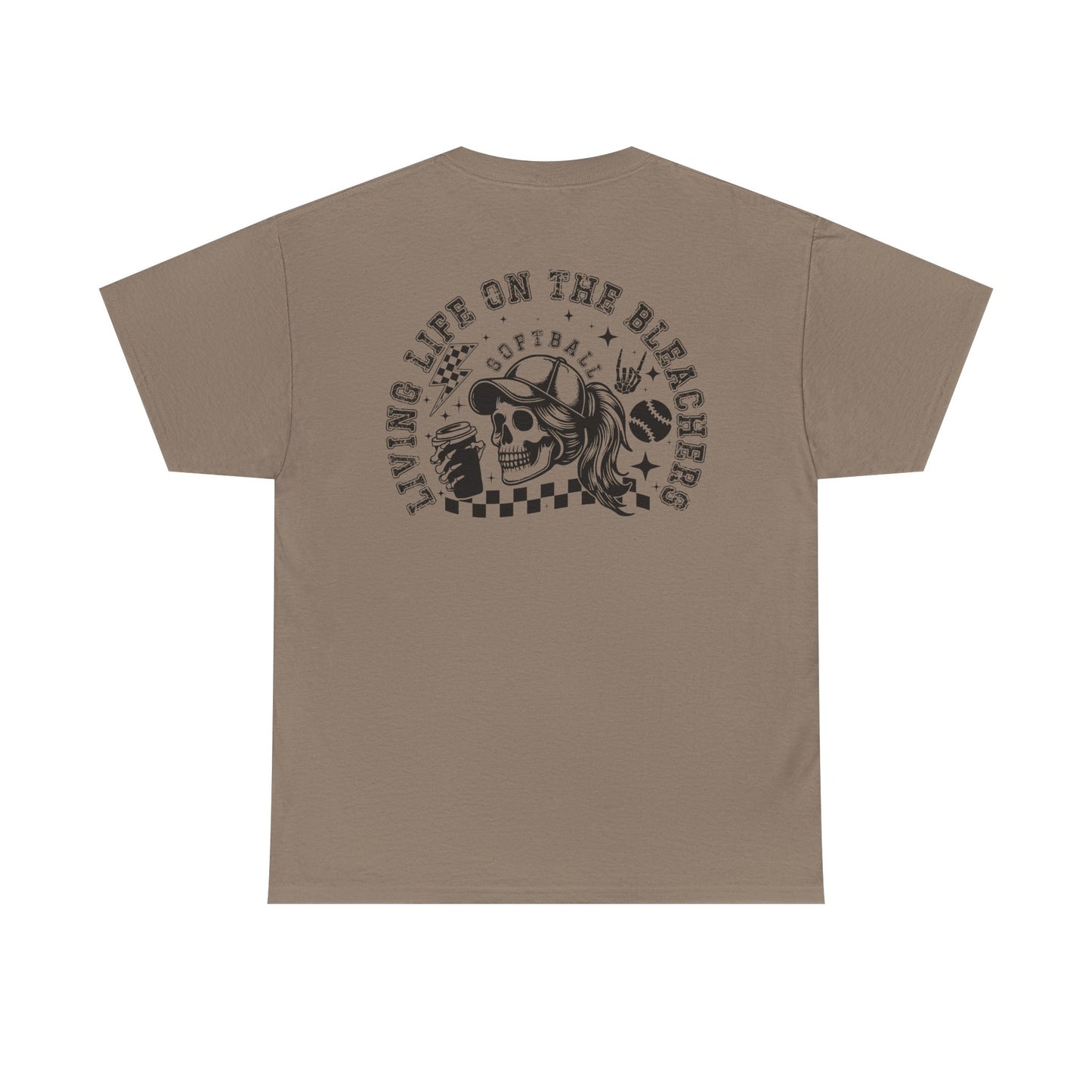 Skull & Checkered Graphics Tee - Unisex Heavy Cotton Shirt, Softball Shirt, Casual Graphic Tee, Summer T-Shirt, Gift for Sports Lovers