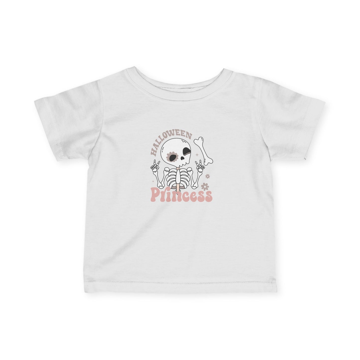 Halloween Skeleton Princess Infant Tee, Cute Baby T-Shirt, Toddler Halloween Shirt, Fall Fashion, Spooky Celebration Wear
