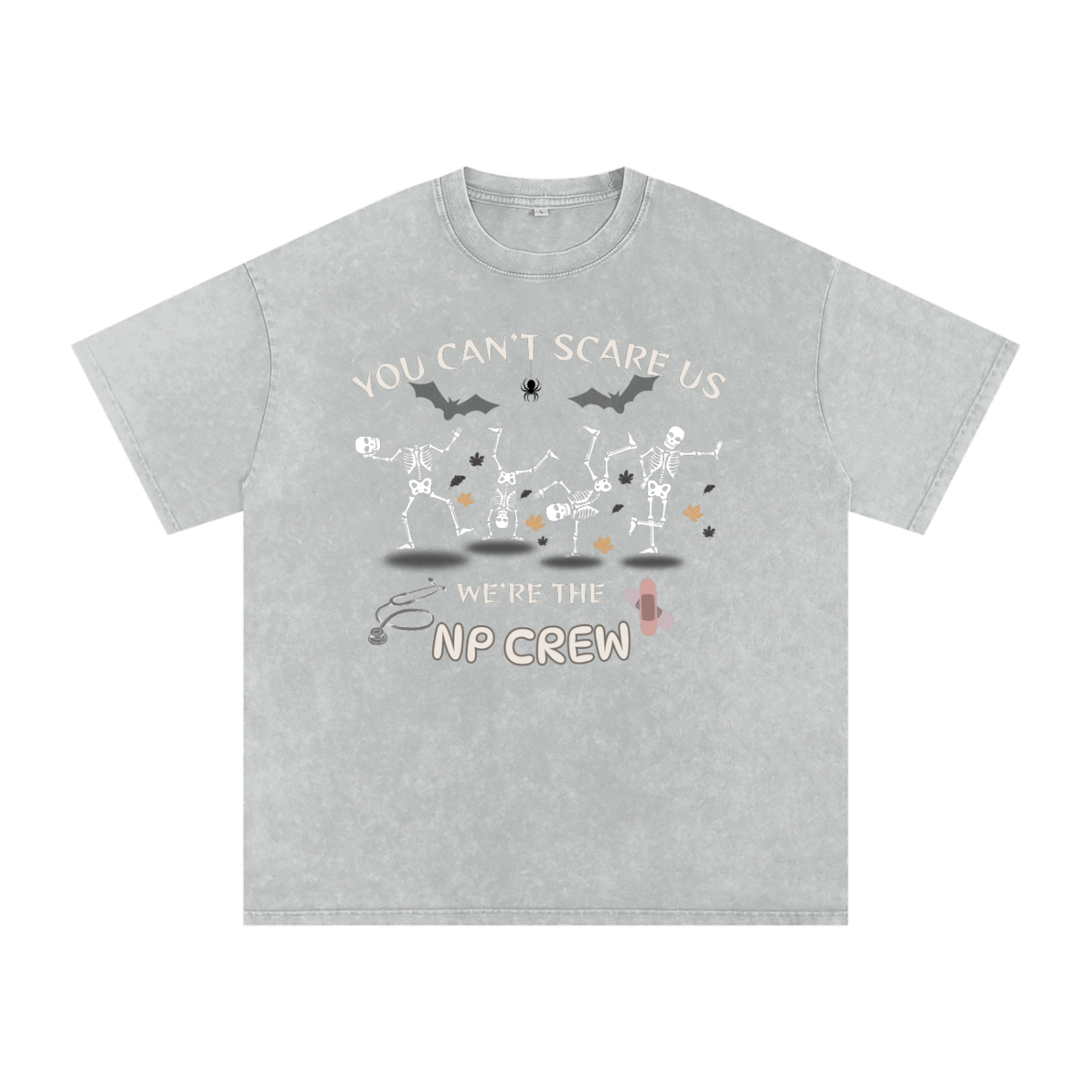No crew Snow Washed Oversized Cotton T-Shirt