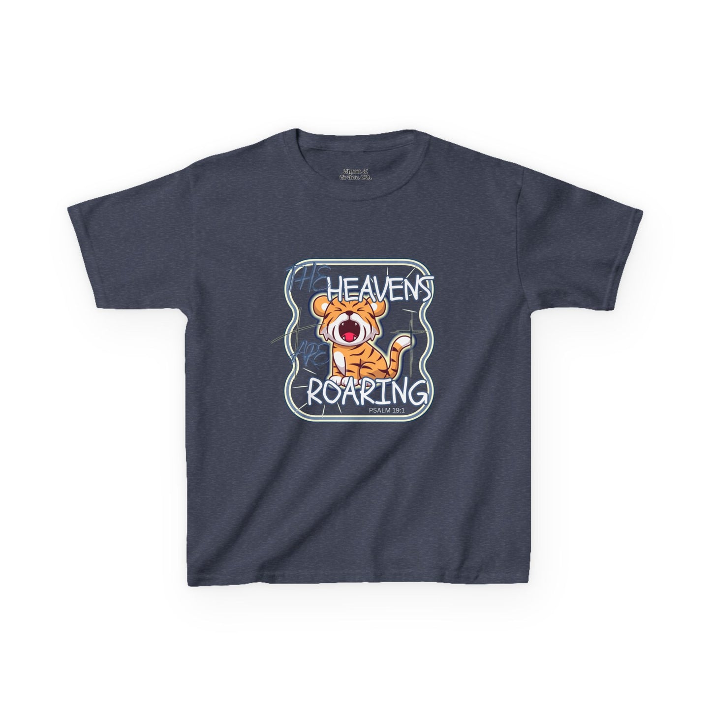 Roaring Heaven Kids Tee - Cute Tiger Graphic, Fun Summer T-Shirt, Birthday Gift, Animal Lovers, Playful Style
