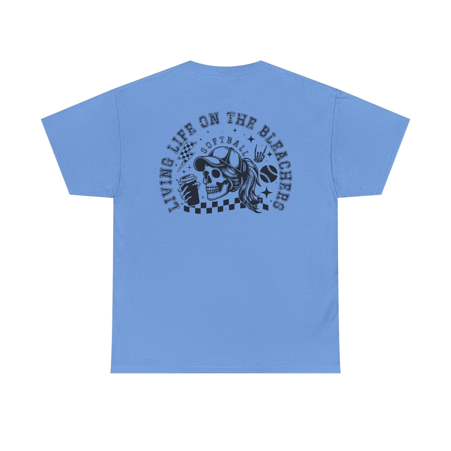 Skull & Checkered Graphics Tee - Unisex Heavy Cotton Shirt, Softball Shirt, Casual Graphic Tee, Summer T-Shirt, Gift for Sports Lovers