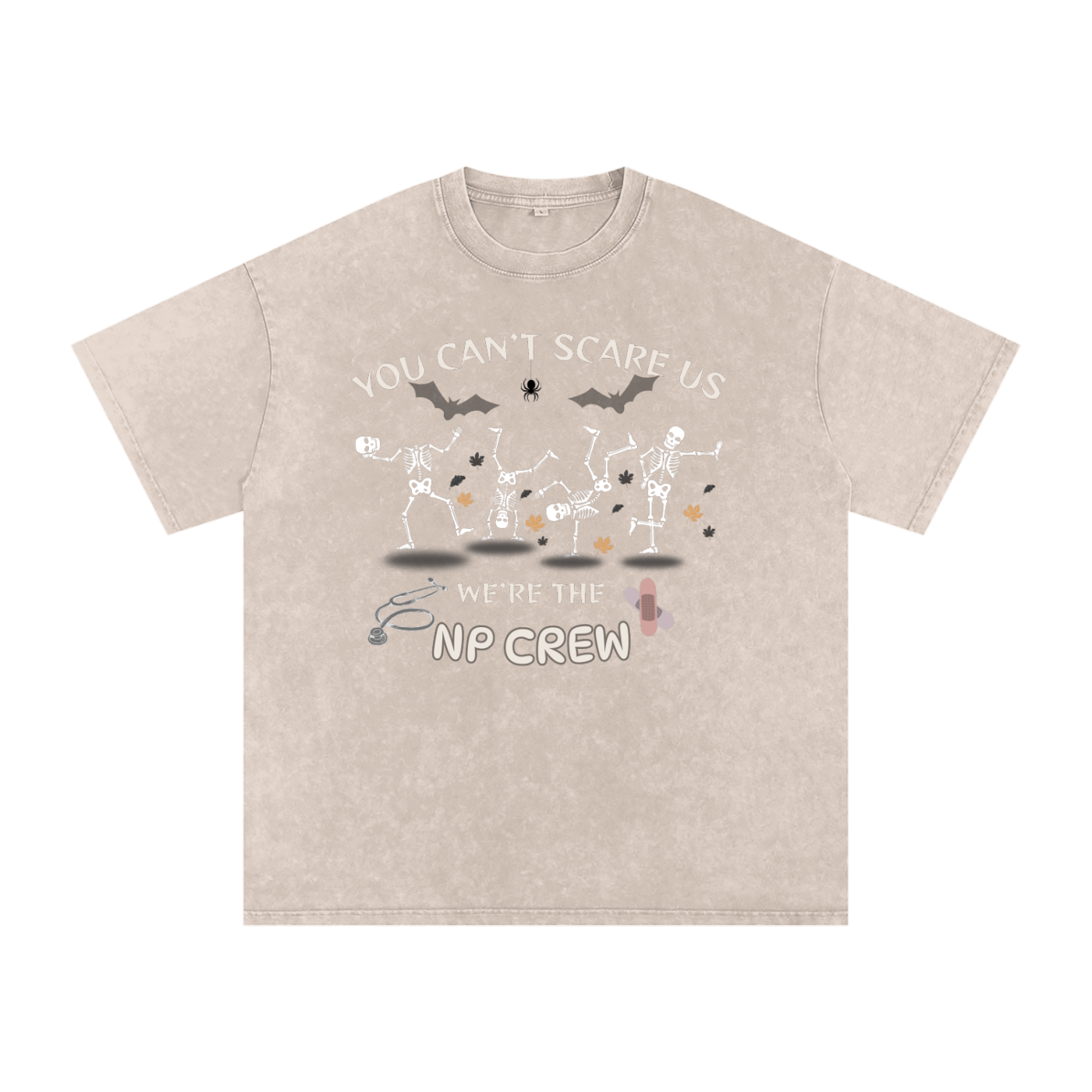 No crew Snow Washed Oversized Cotton T-Shirt