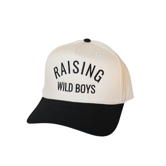 Black + Cream Raising Wild Boys Snapback