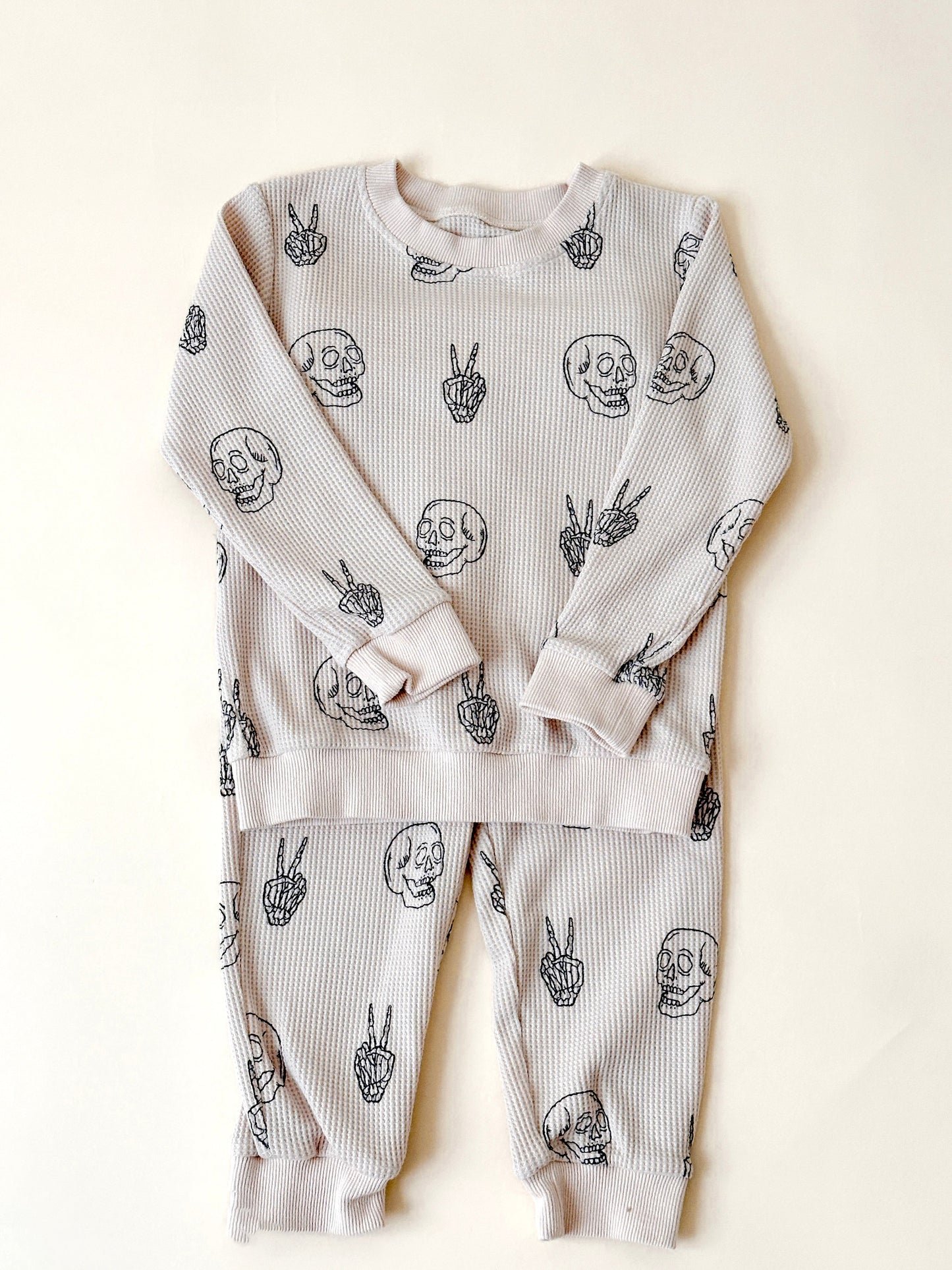 Skull Waffle Pants Set