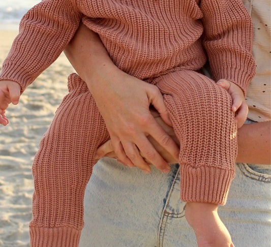 Cotton Knit Jogger - Terracotta