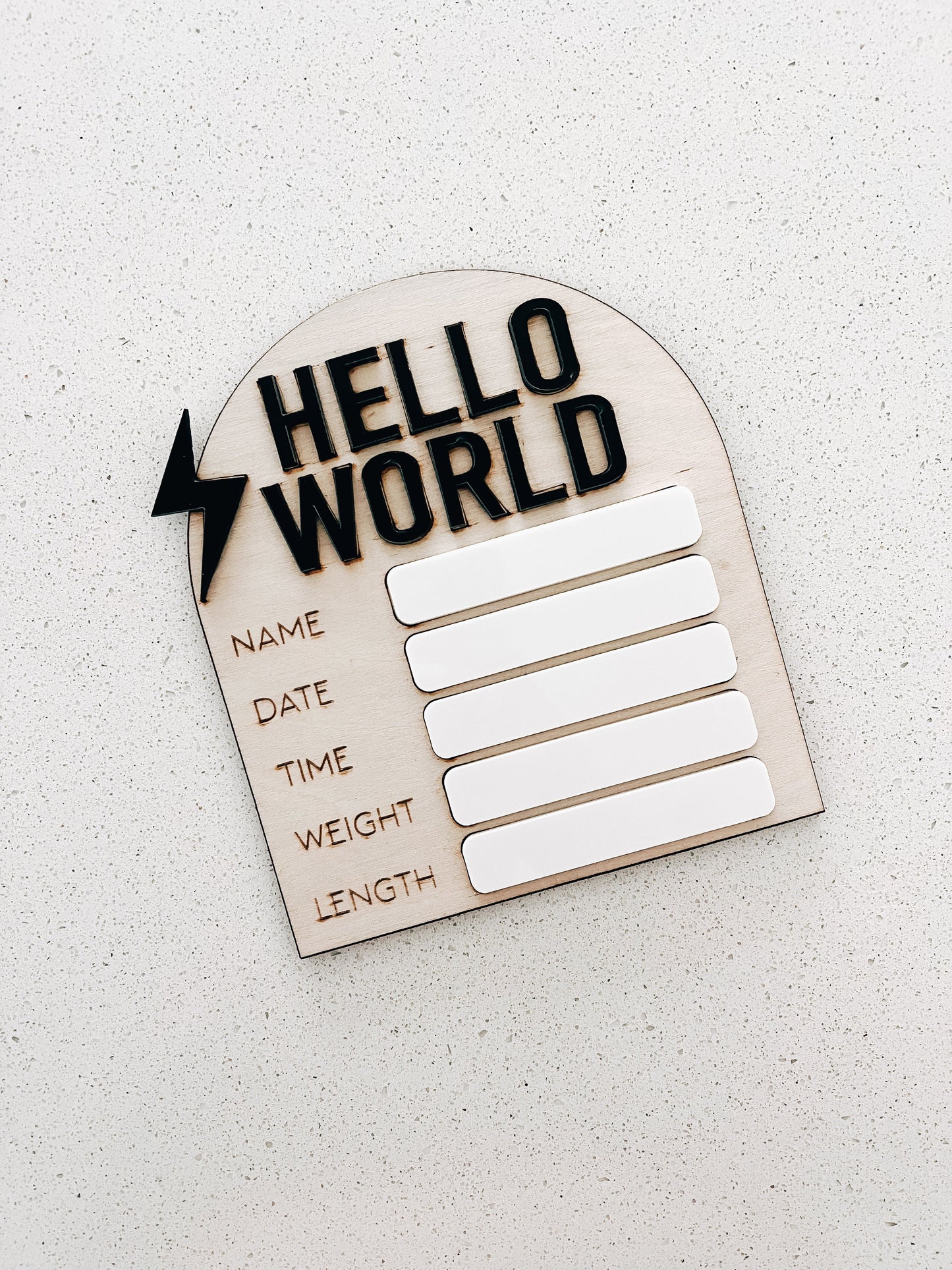 Hello World - Birth Announcement Stats Sign