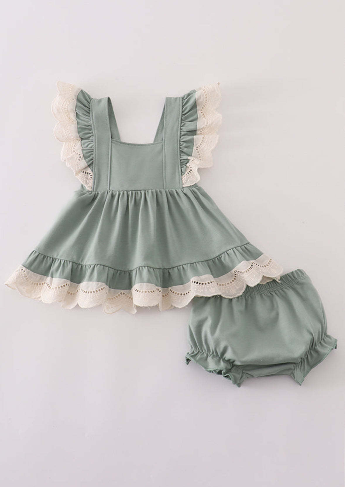 SAGE LACE RUFFLE
