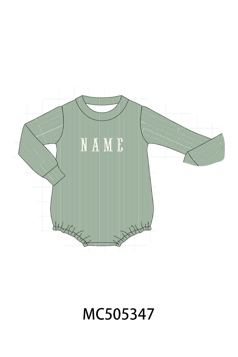 PO57 Green lace monogram embroidery sweater knit ruffle collection