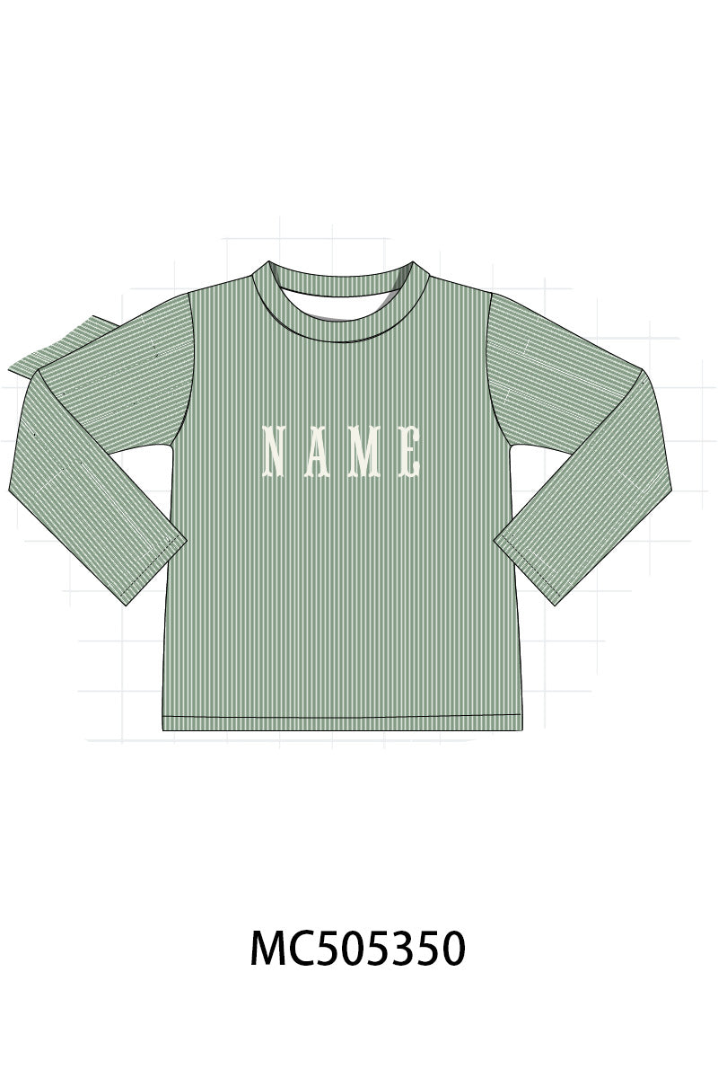 PO57 Green lace monogram embroidery sweater knit ruffle collection